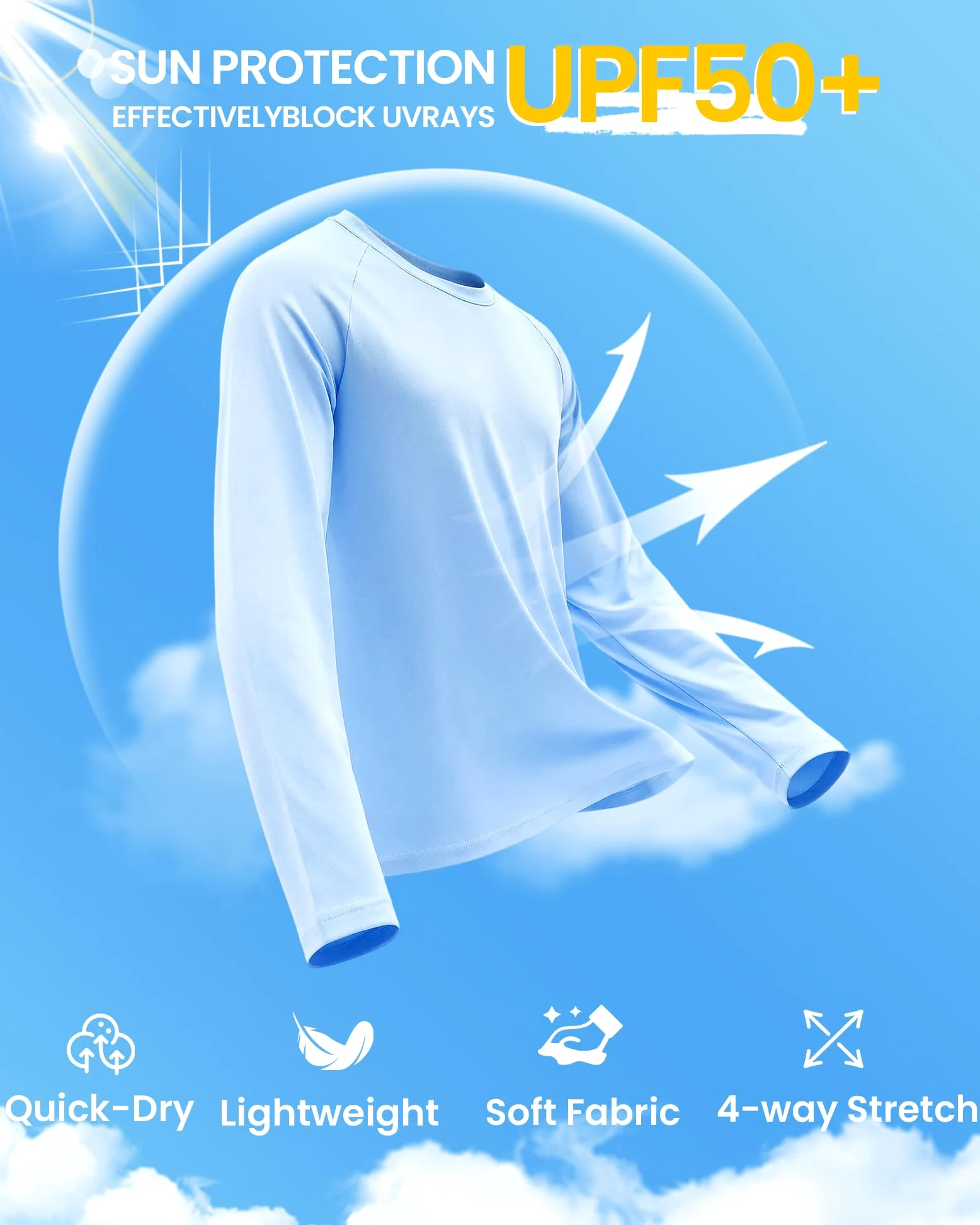 CE' CERDR Camisas de Manga Larga para Hombre, Secado rápido, Absorbe la Humedad, protección Solar, Camisetas de Manga Larga para Entrenamiento y Correr, 7b - Negro/Gris Oscuro/Azul Marino/Blanco/Gris