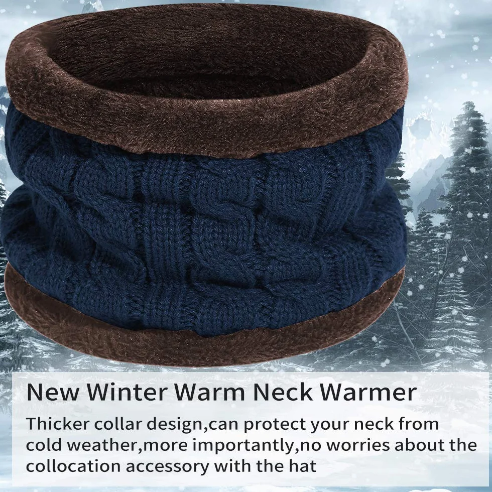 Gorro y Bufanda Niño, Conjunto Gorro y Bufanda de Punto 2 en 1, Gorro y Bufanda de Invierno con Forro Polar para Niños y Niñas