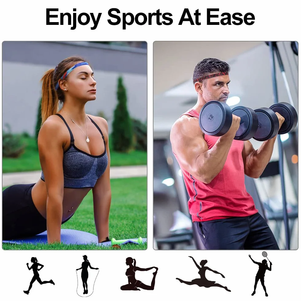 URAQT Diadema Deportiva Elástica Antideslizante, Cintas de Pelo de Silicona para Yoga, Fitness, Correr