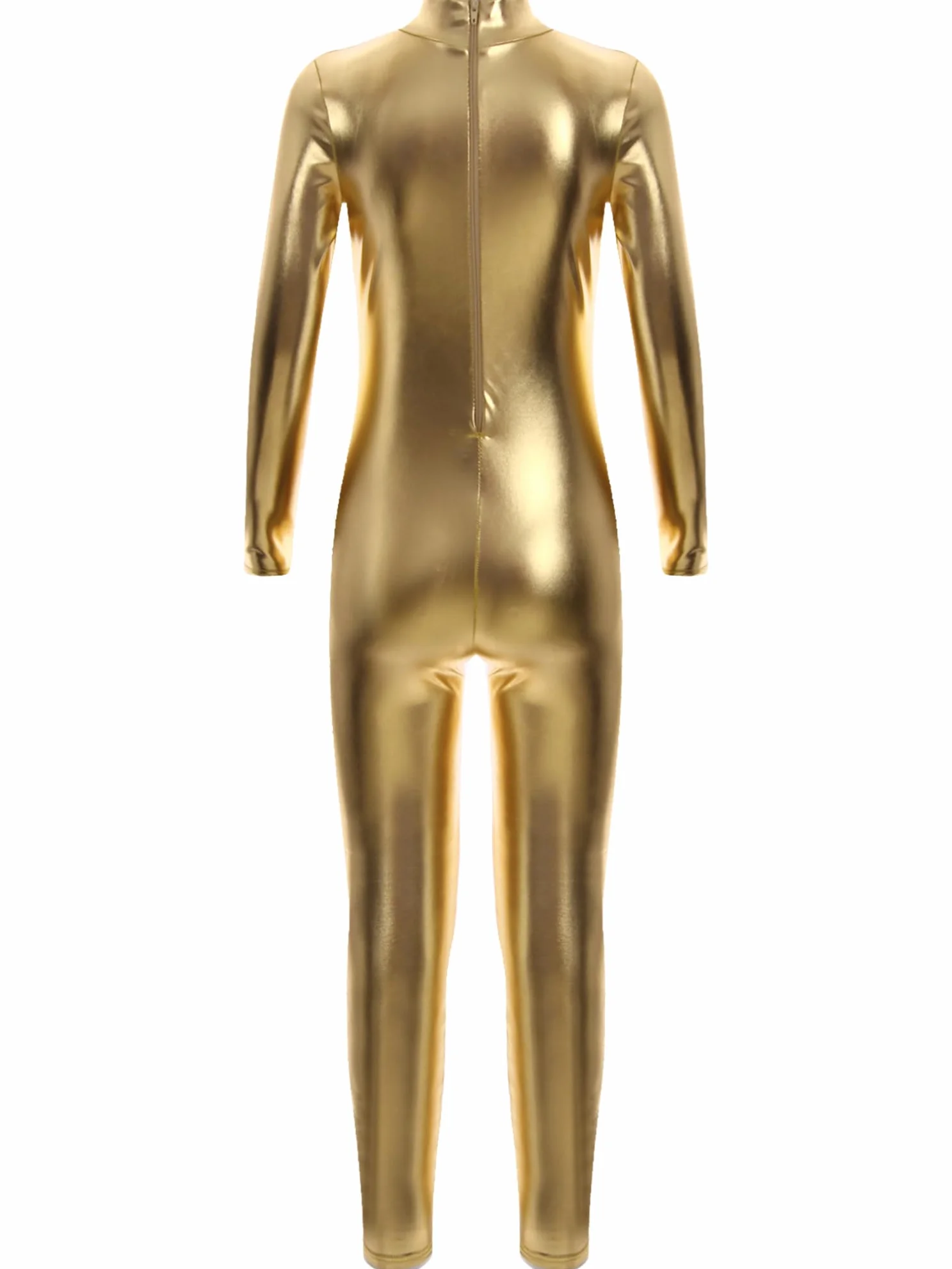 JEATHA Maillot Brillante De Danza Para Niñas Mono Elástico De Gimnasia Rítmica Maillot Manga Larga Con Cremallera Mono De Discoteca Hippie