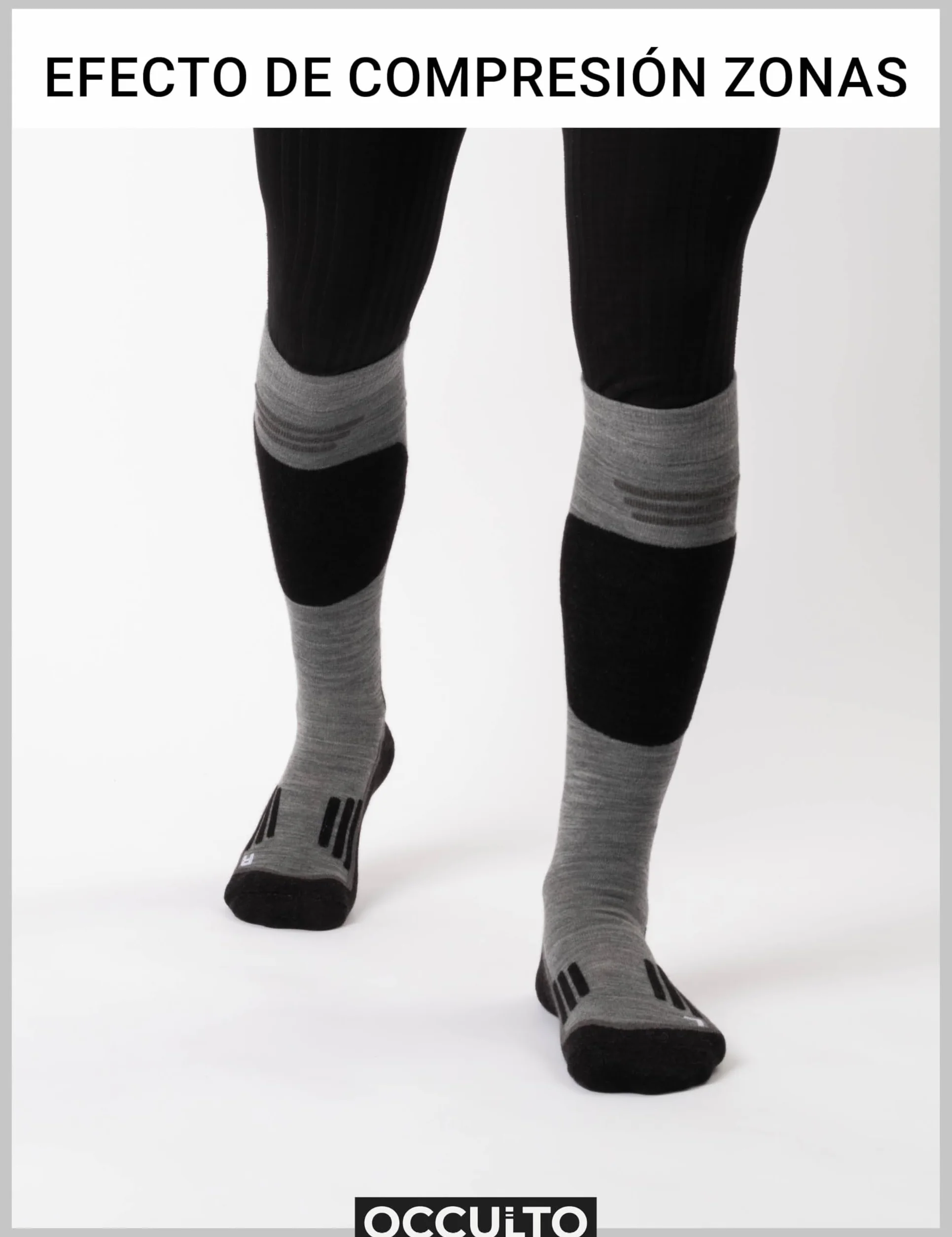 Occulto Calcetines de Esquí de Lana Merino para Hombre & Mujer 2 pares (modelo: Toni)