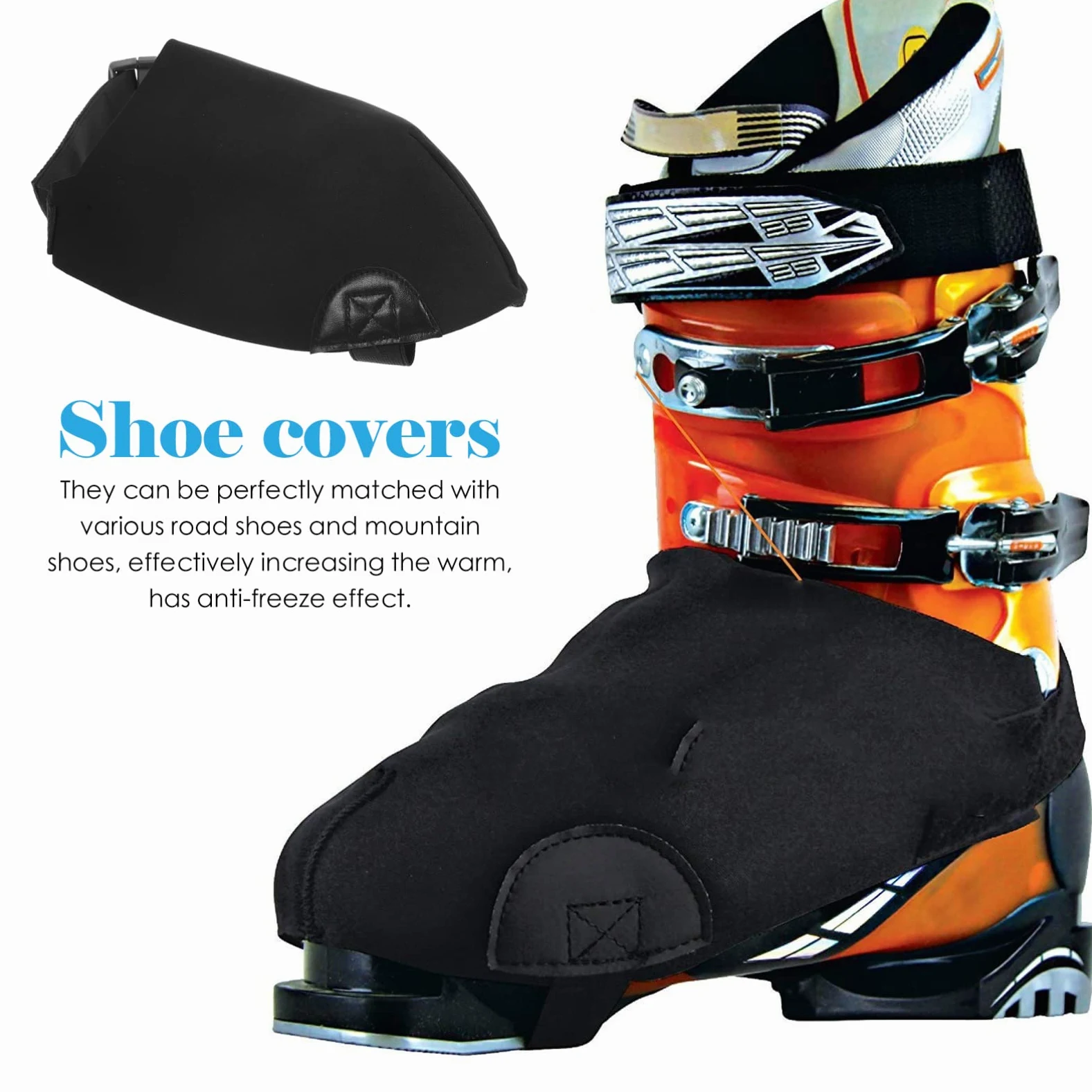 5pares Cubiertas De Calzado Impermeables y Anticongelantes para Esquí Polainas Resistentes Al Viento y Duraderas Protector De Zapatos para Actividades Al Aire