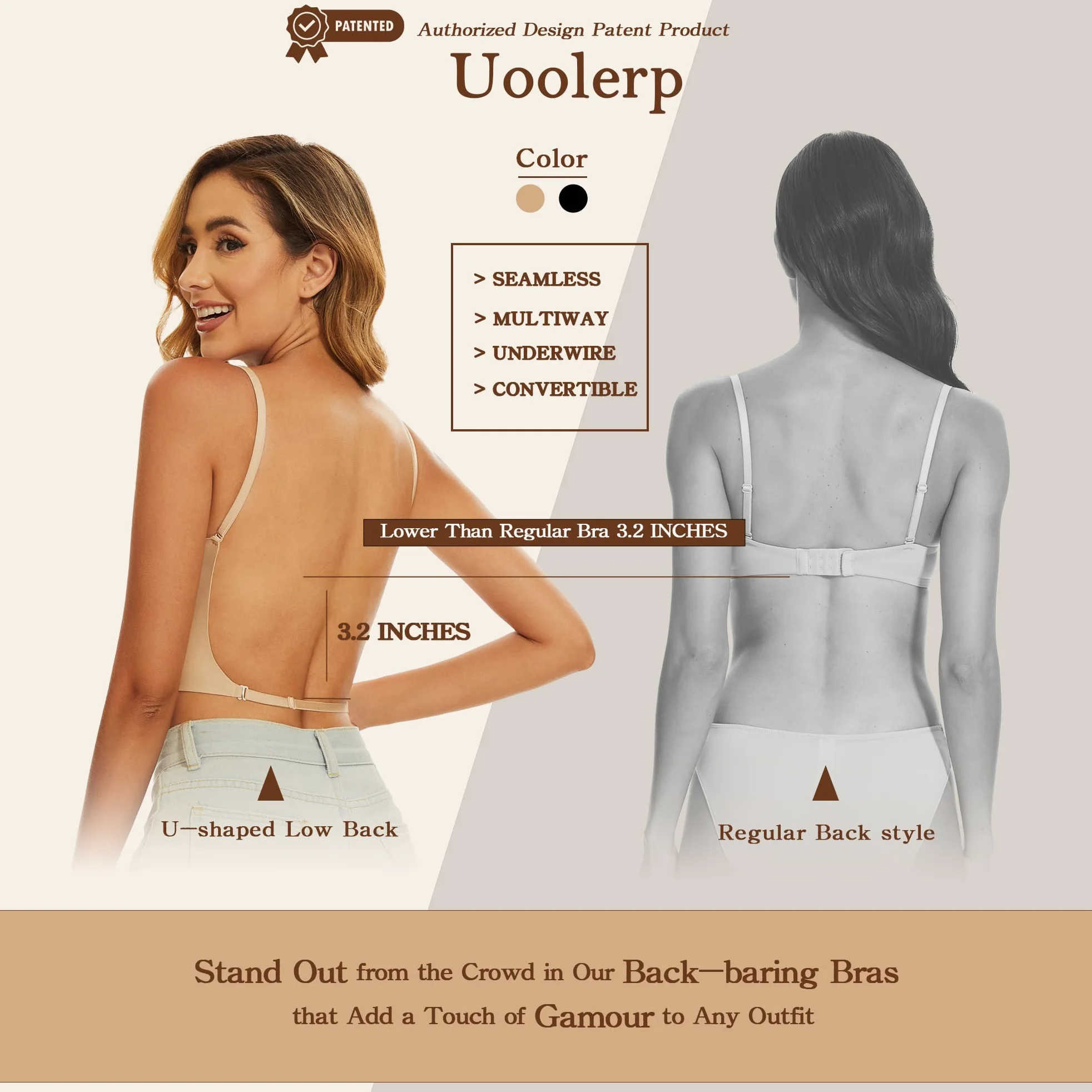 Sujetadores de espalda baja para mujer, brasier invisible sin espalda, sin costuras, brasier halter convertible con tirantes delgados, sujetadores multidirección