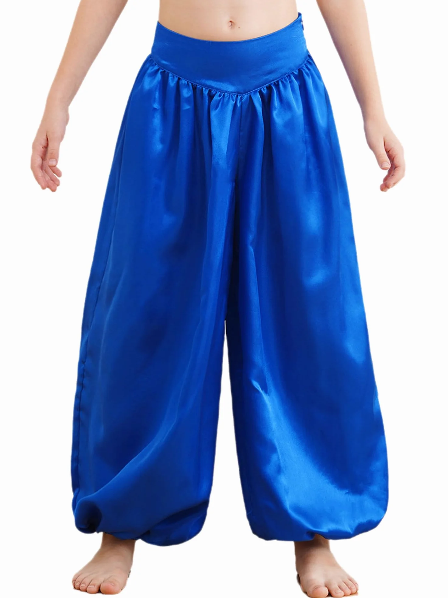 Pantalones Bombacho Hippie Alvivi para Niños Satén Danza del Vientre Holgado Disfraz Árabe 5-16 Años