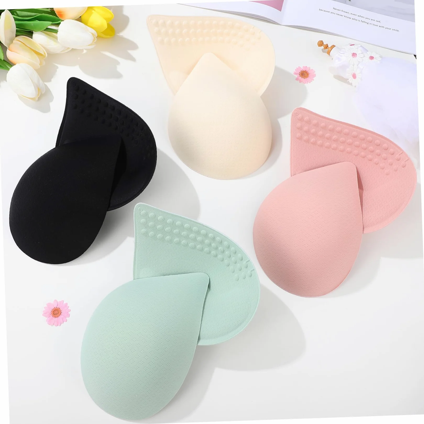 Healeved Almohadillas de Sujetador 12 Pares Xxl de Fibra Elástica | Desmontables y Lavables, Tallas 85d 90a 90b 90c 90d, para Mujer y Niña