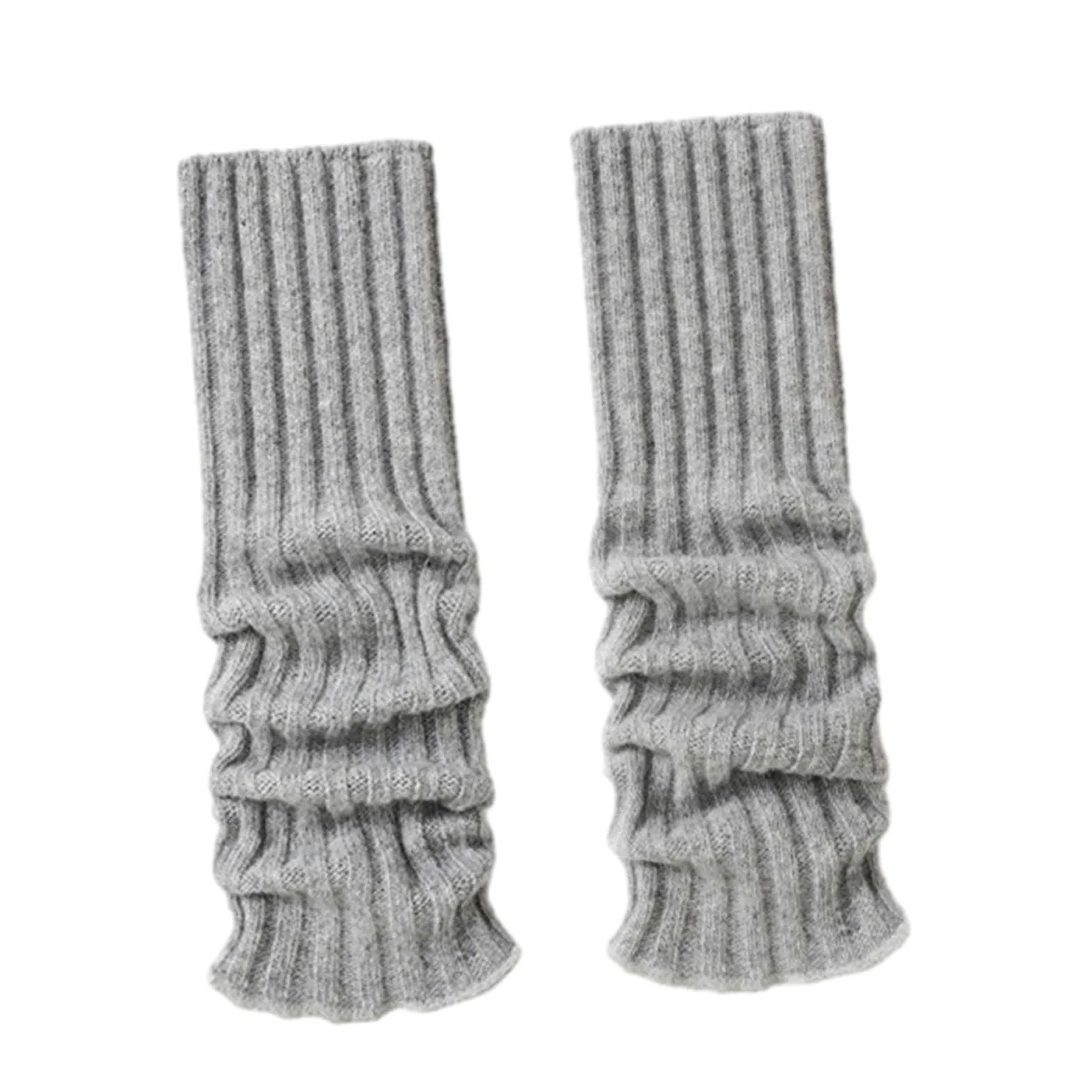 Calentadores de piernas de punto, medias altas góticas, para mujer, invierno, otoño, 44 cm, beige