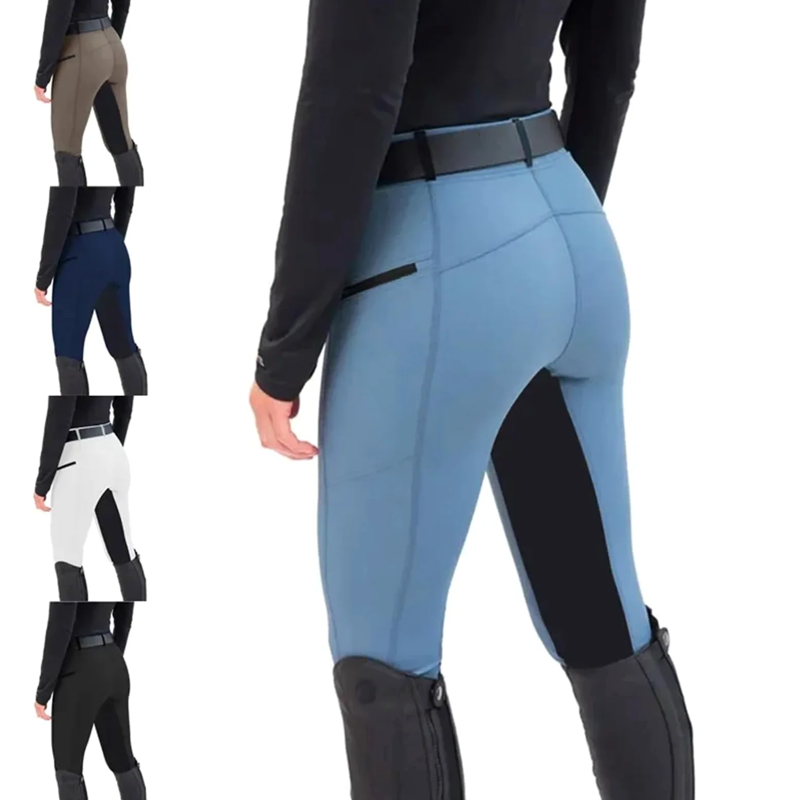 Pantalones De Equitación Pantalones de equitación Ajustados con Empalme elástico, Pantalones Casuales Pierna pequeña