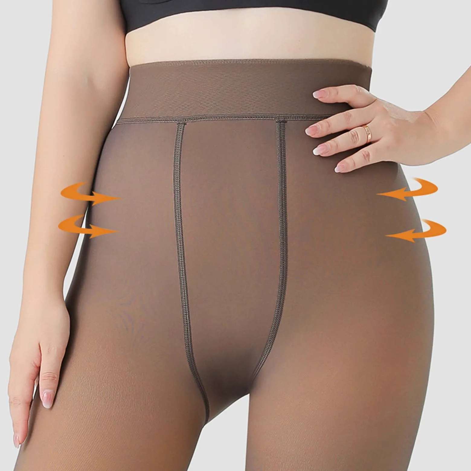 MJGkhiy Medias térmicas de forro polar para mujer efecto velado Medias de talla grande Curvy Mallas térmicas de cintura alta de invierno pantalones cálidos gruesos medias de invierno de felpa