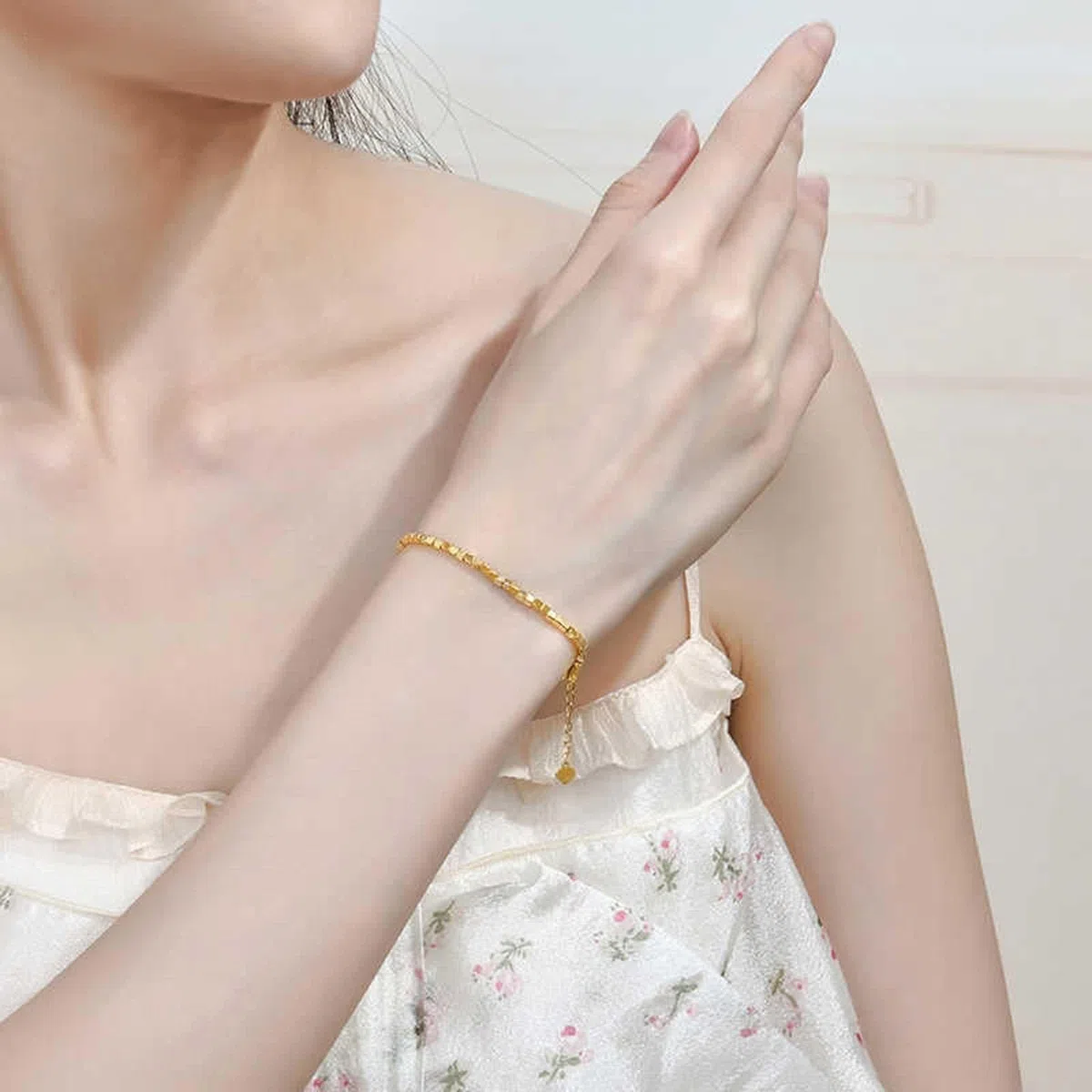 Pulsera de moda para mujer, pulsera de joyería geométrica, joyería de oro amarillo, moda para mamá, esposa, novia