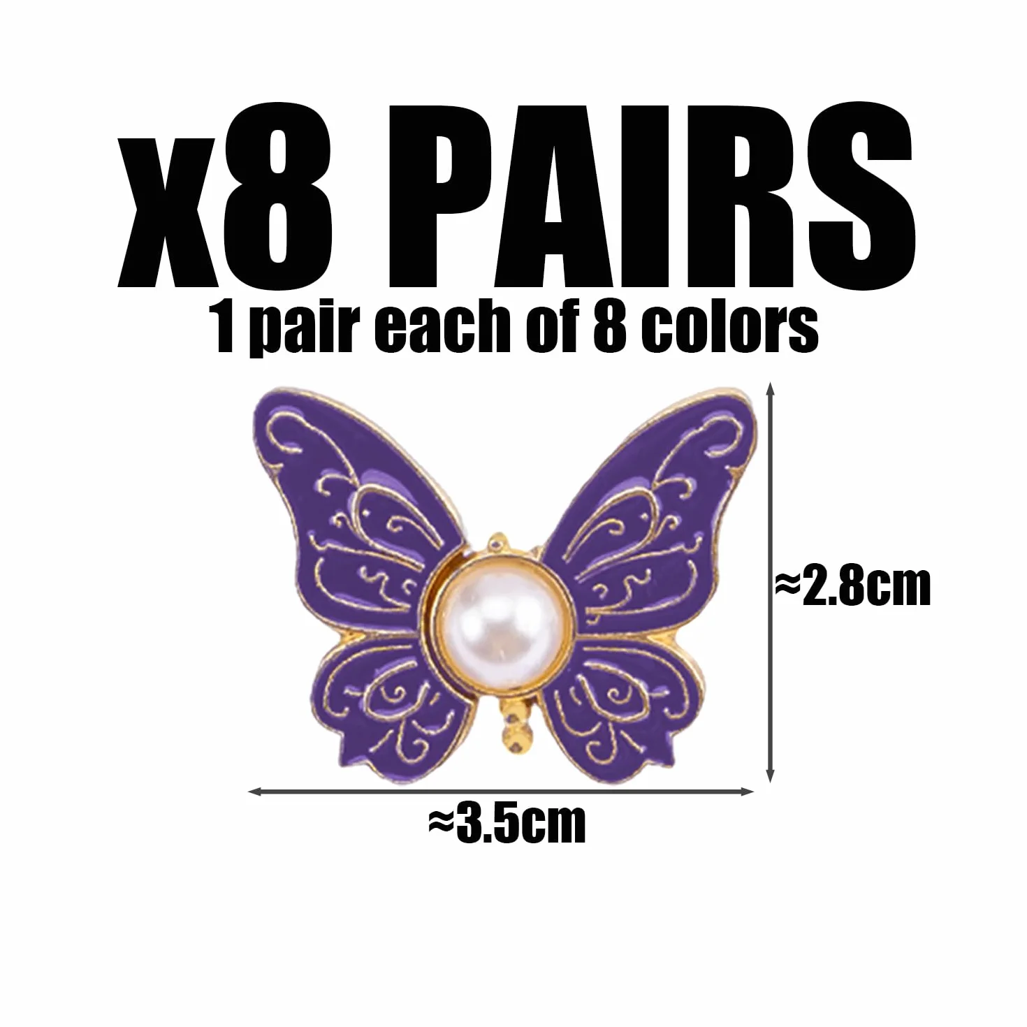 8 Pares De Hebillas De Cintura En Forma De Mariposa, Accesorios De Ajuste De La Ropa, Decoración del Cinturón De Vestir, Piezas A Juego para El Uso Diario De Las Mujeres.