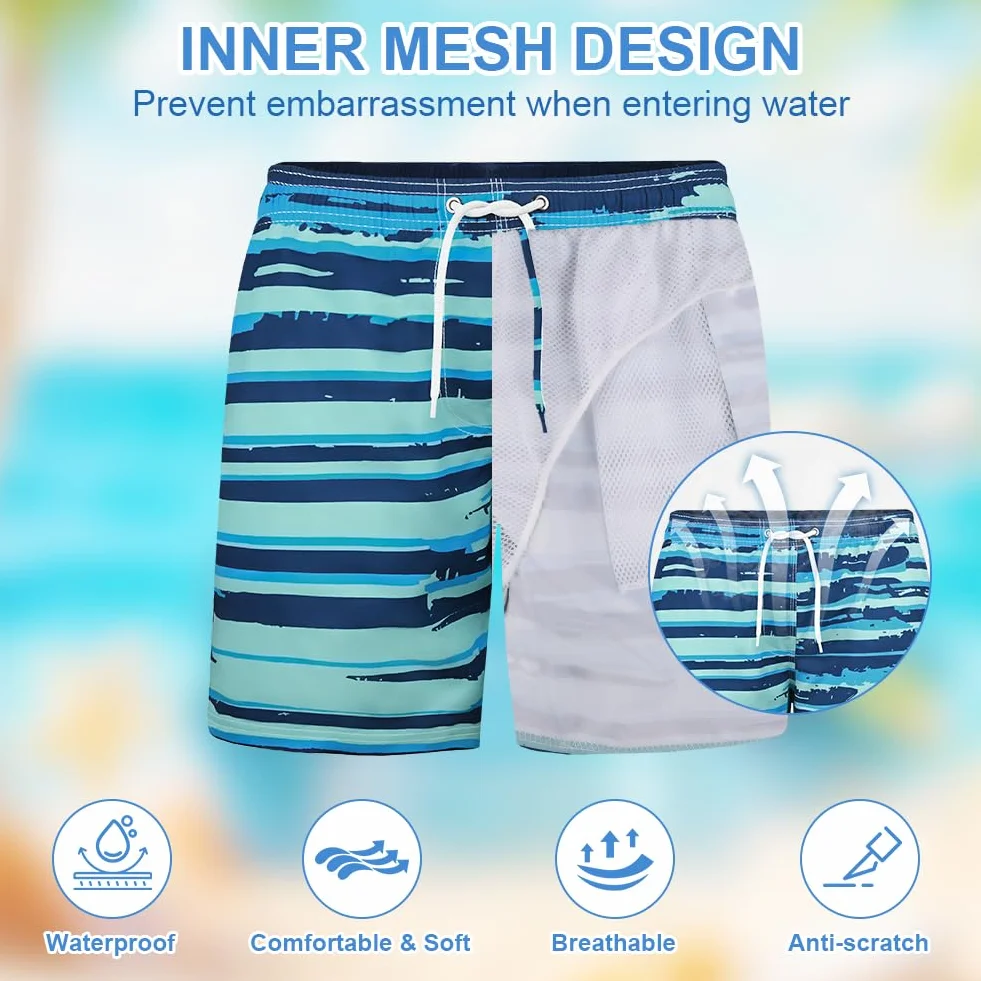Bañador para Niños de Secado Rápido, Shorts de Playa Natación Traje de Baño