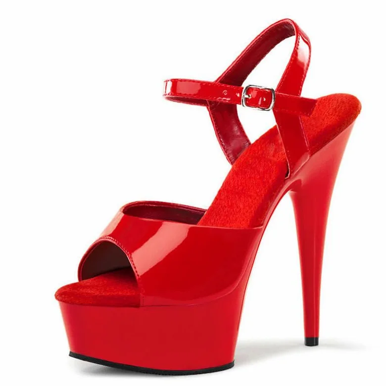 Denova's Sandalias de tacón alto con plataforma de tacón alto para mujer, color negro, rojo, blanco, rosa, fucsia, talla 5-12 de EE. UU