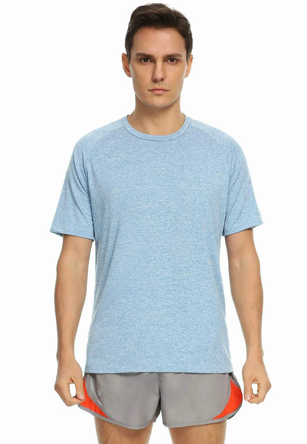 Xelky Paquete de 4-5 camisetas para hombre, de ajuste seco, absorben la humedad, atléticas, para ejercicio, fitness, ropa deportiva, manga corta, gimnasio, entrenamiento