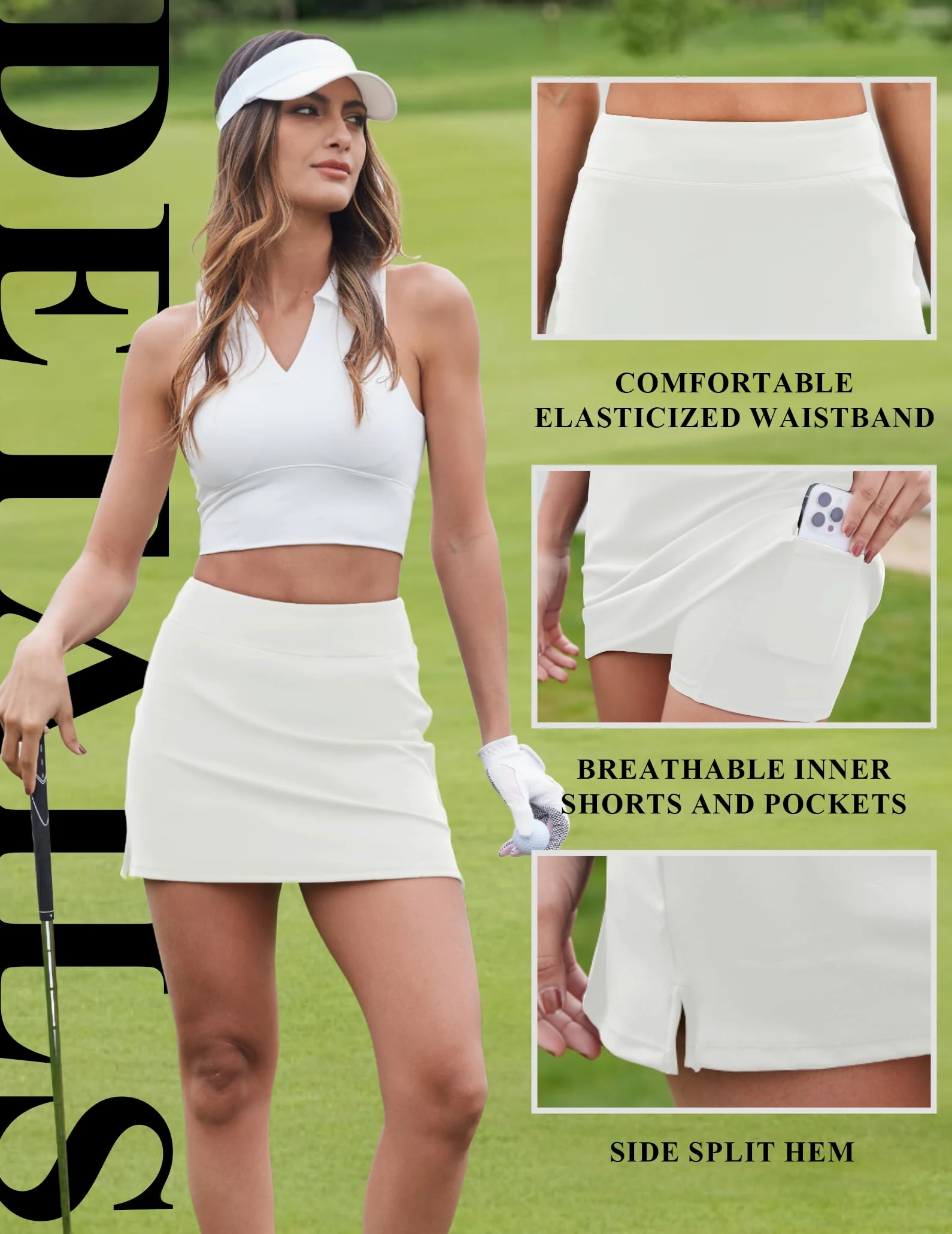 FireSwan Falda de tenis para mujer con bolsillos, de cintura alta, para golf, correr, entrenamiento, verano, atletismo