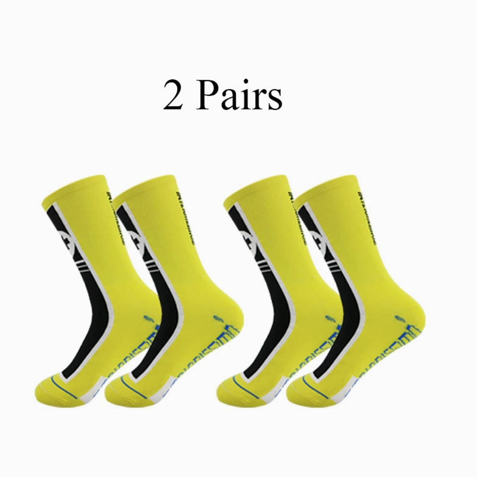 2 Pares de Calcetines de Ciclismo Hombres en Tubo Multicolor Deportes Anti Deslizamiento Calcetines Entrenamiento Calcetines Forrados con Calcetines de Tobillo