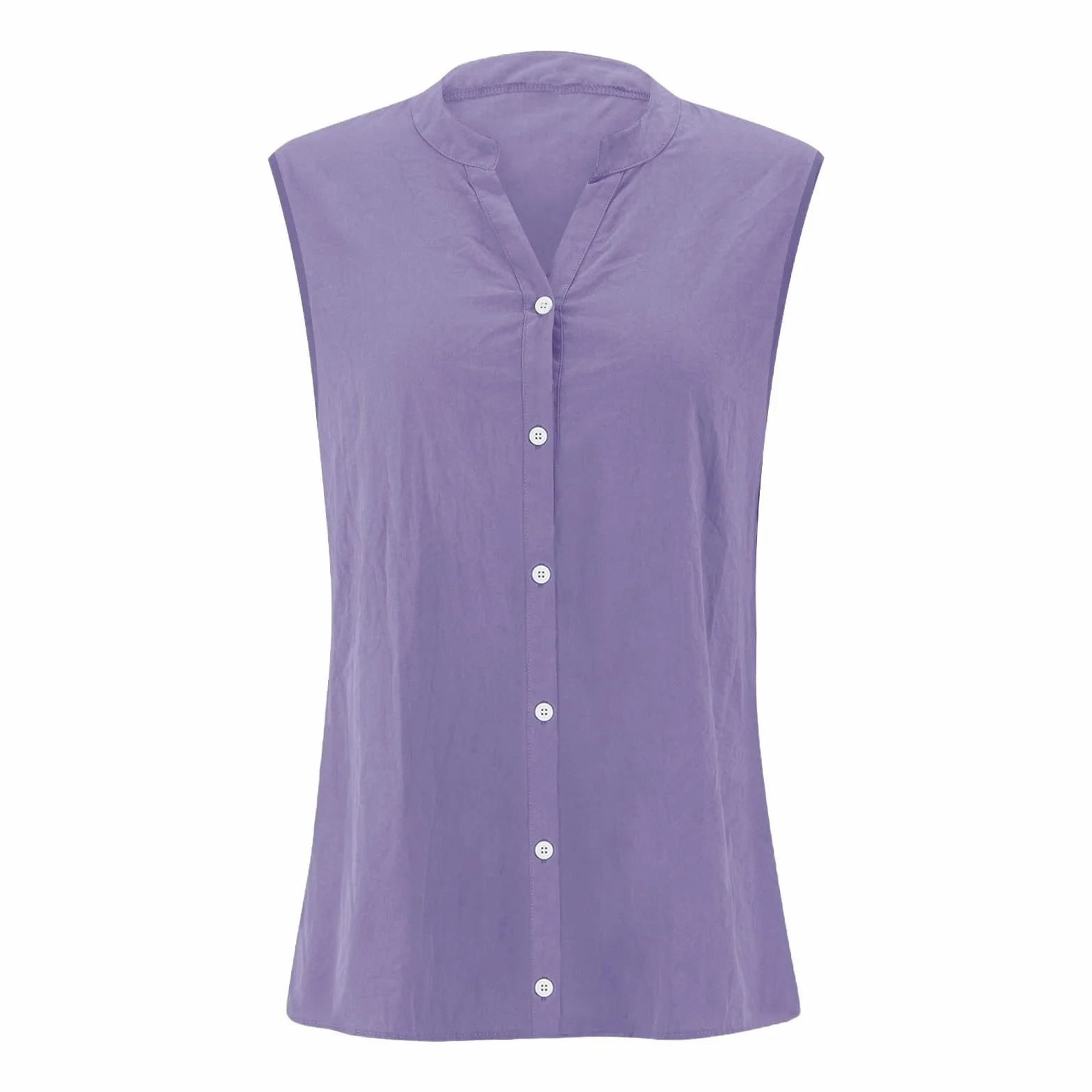 Camisa sin Manga Mujer Algodón Lino Verano Camisetas de Tirantes Blusa Moda Color sólido Casual Chaleco Ligero Transpirable Tank Tops Cuello en V Botones Fiesta Playa Camisa Suelto tee 2025