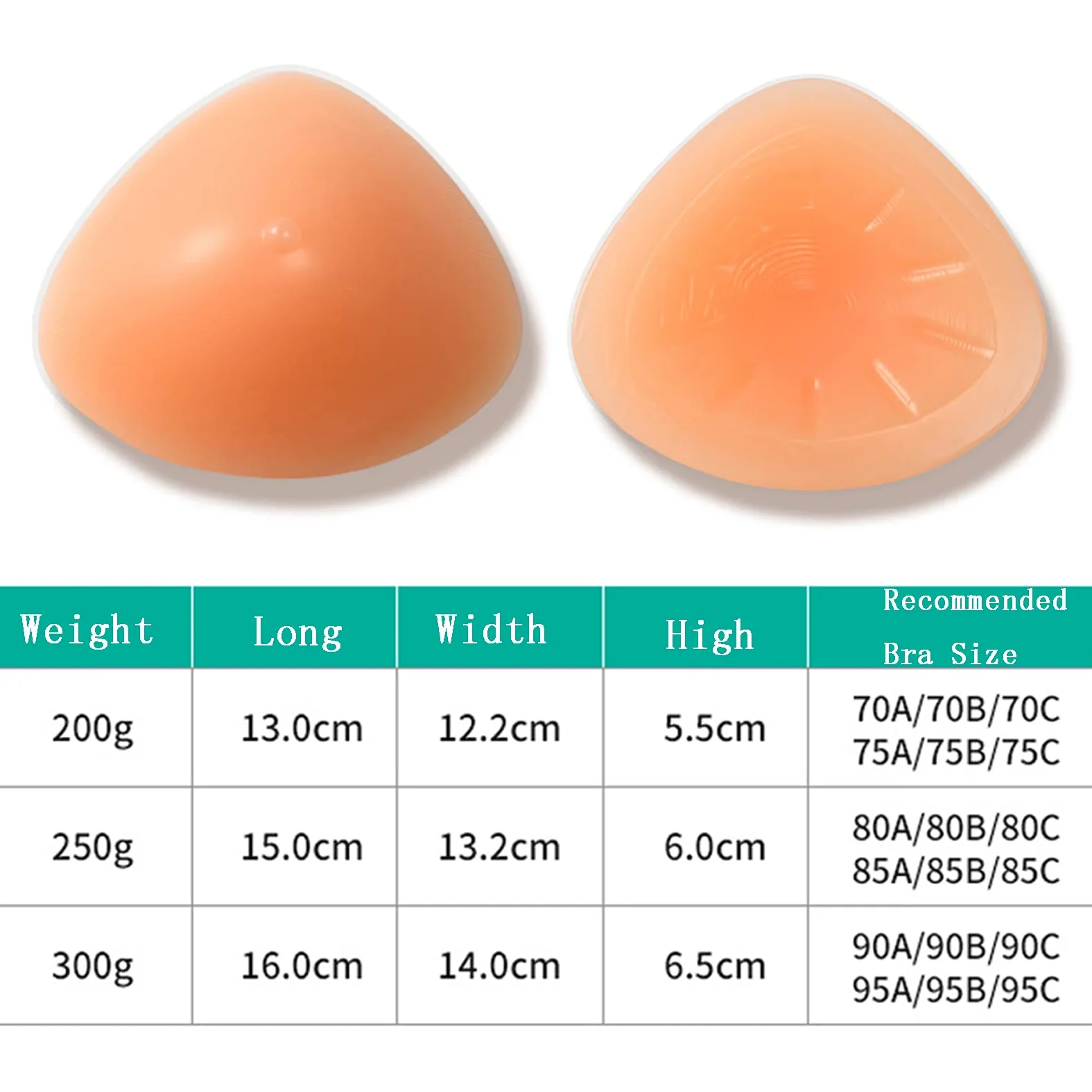 Almohadillas triangulares de silicona para el pecho, insertos para brasier de bikini, realzadores de pecho