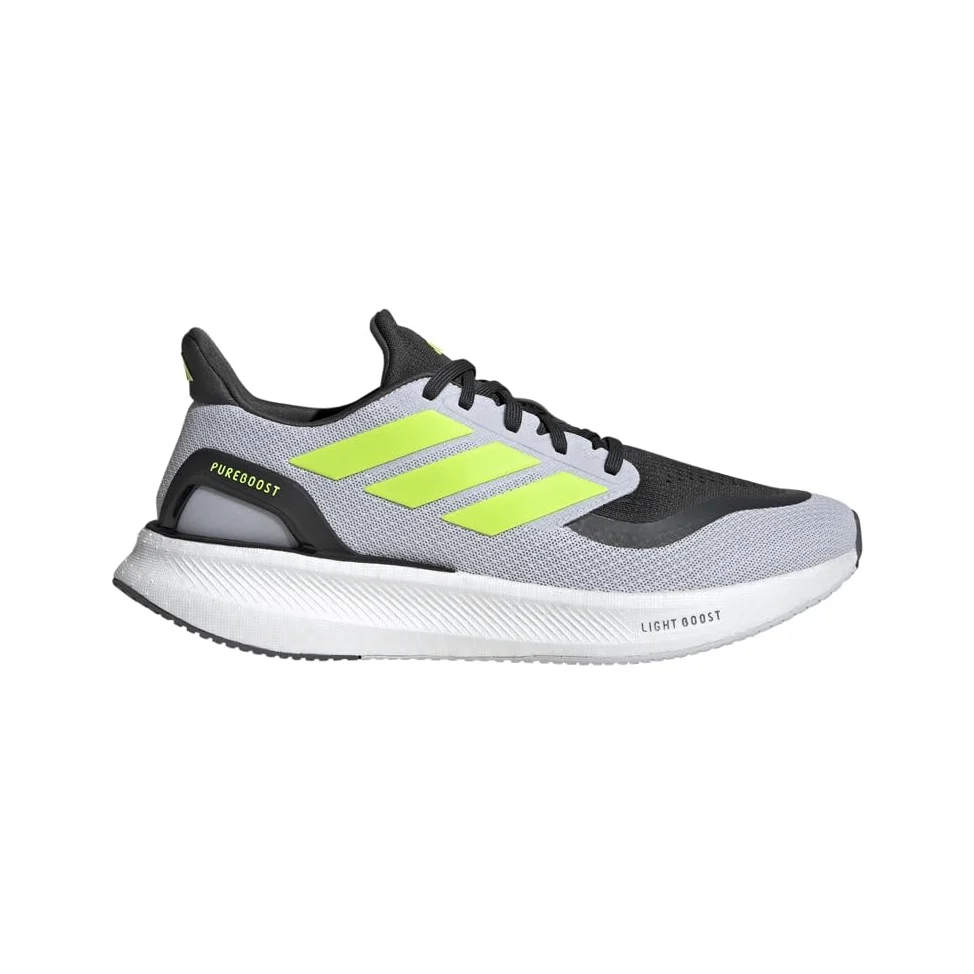 Adidas Men's Pureboost 5 Running Sneaker, Dash Grey/Lucid Lemon/Carbon, 11.5