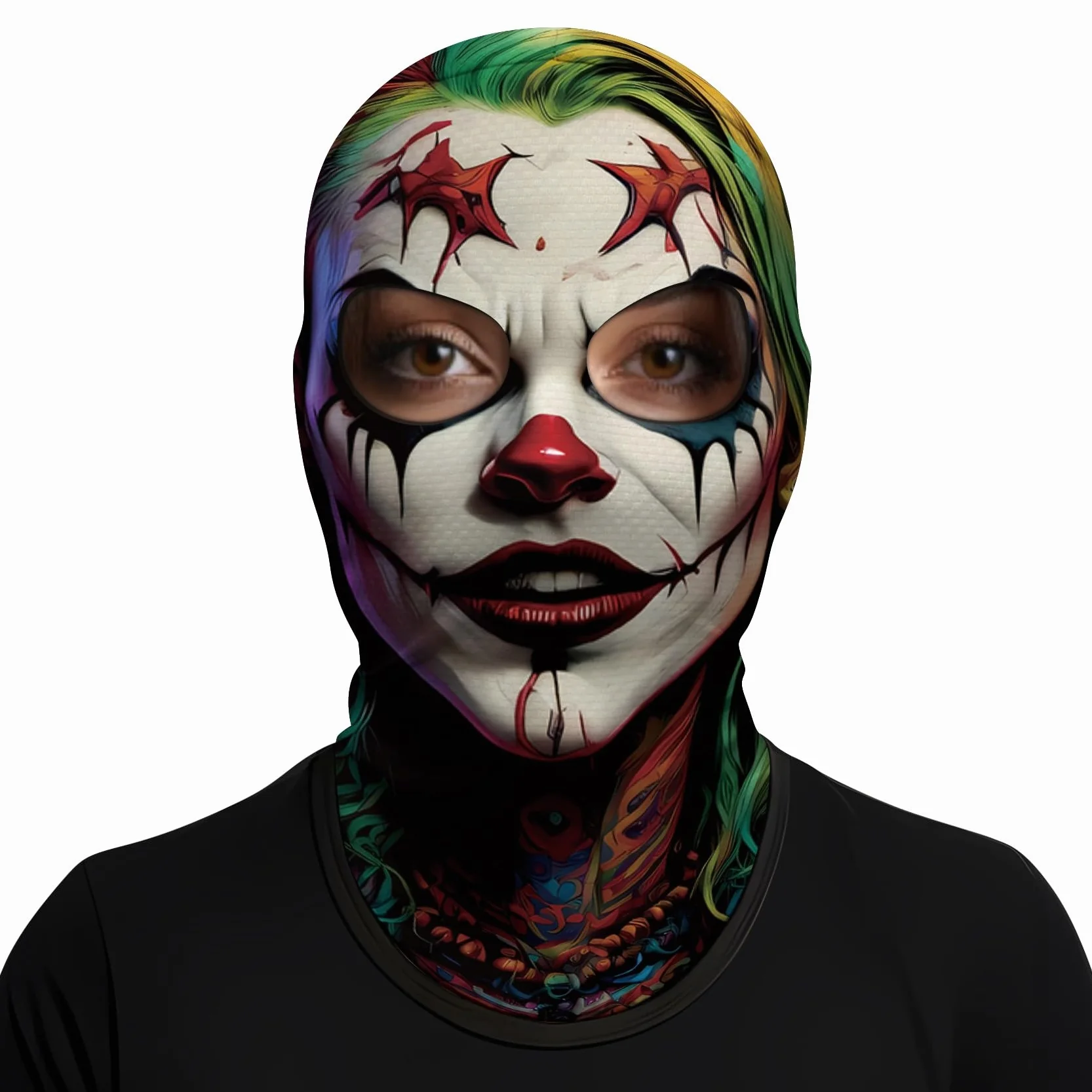 ShopINess Pasamontañas Dos Ojos 3D Calavera Mujer para Moto Deporte Fiestas Halloween y Carnaval con Dos Agujeros para los Ojos Calavera