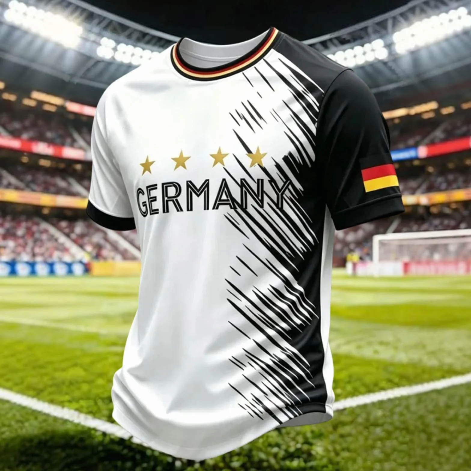 Camisetas Futbol Hombre,Germany Graphic Short Sleeve tee For – Classic Crew Neck T Shirt with Football Print