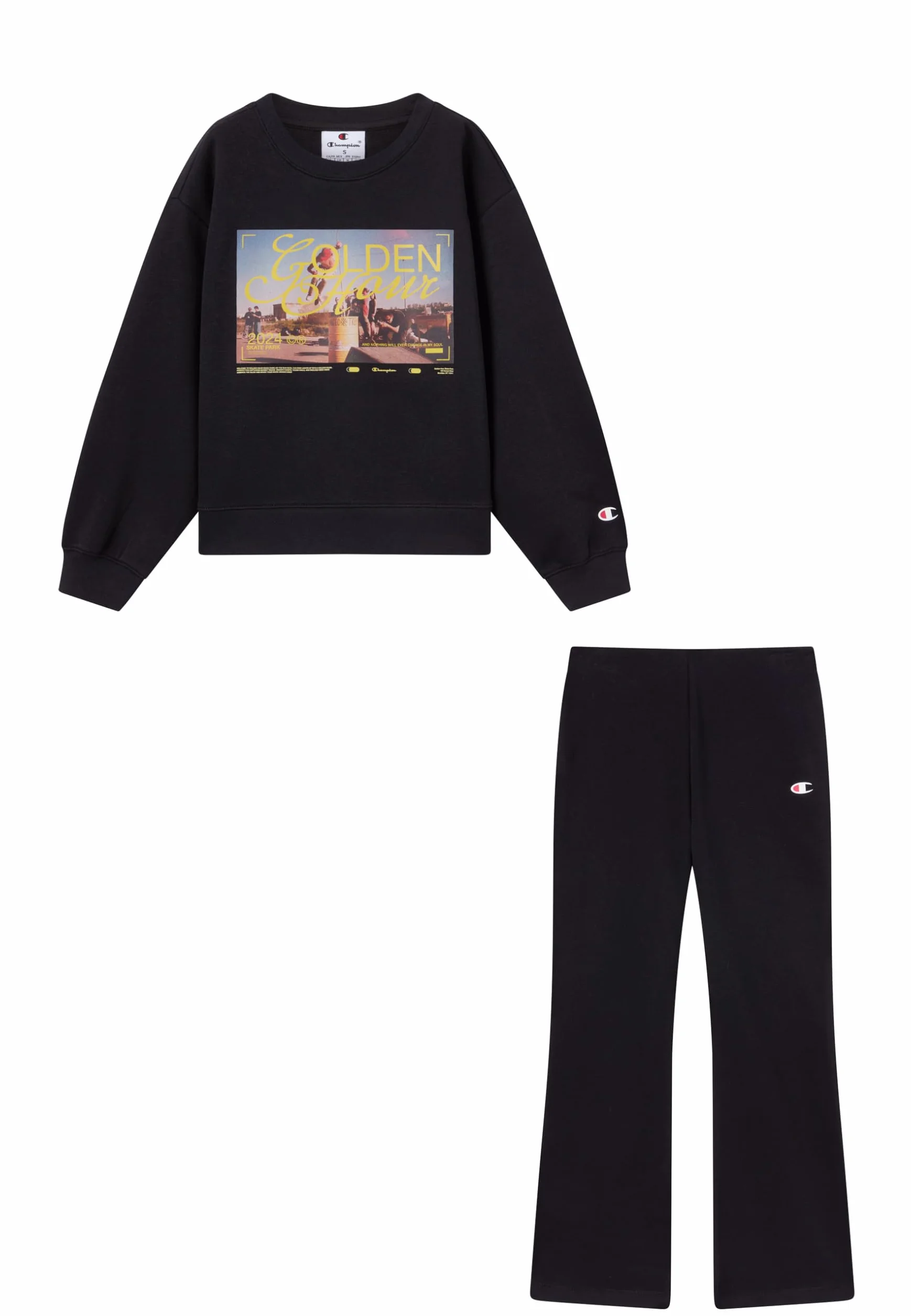 Champion Sudadera Legacy para niña, Negro, XXL