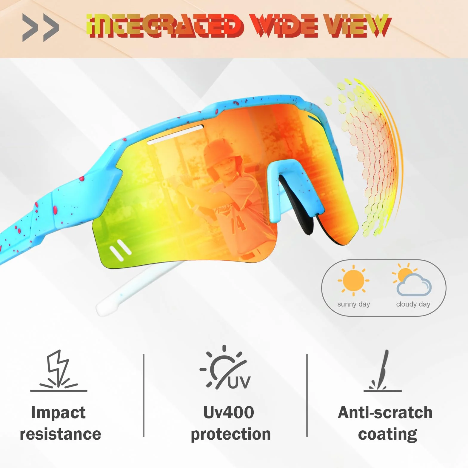Gafas de Sol Polarizadas UV400 para Niño Niña Deportivas Ciclismo Running