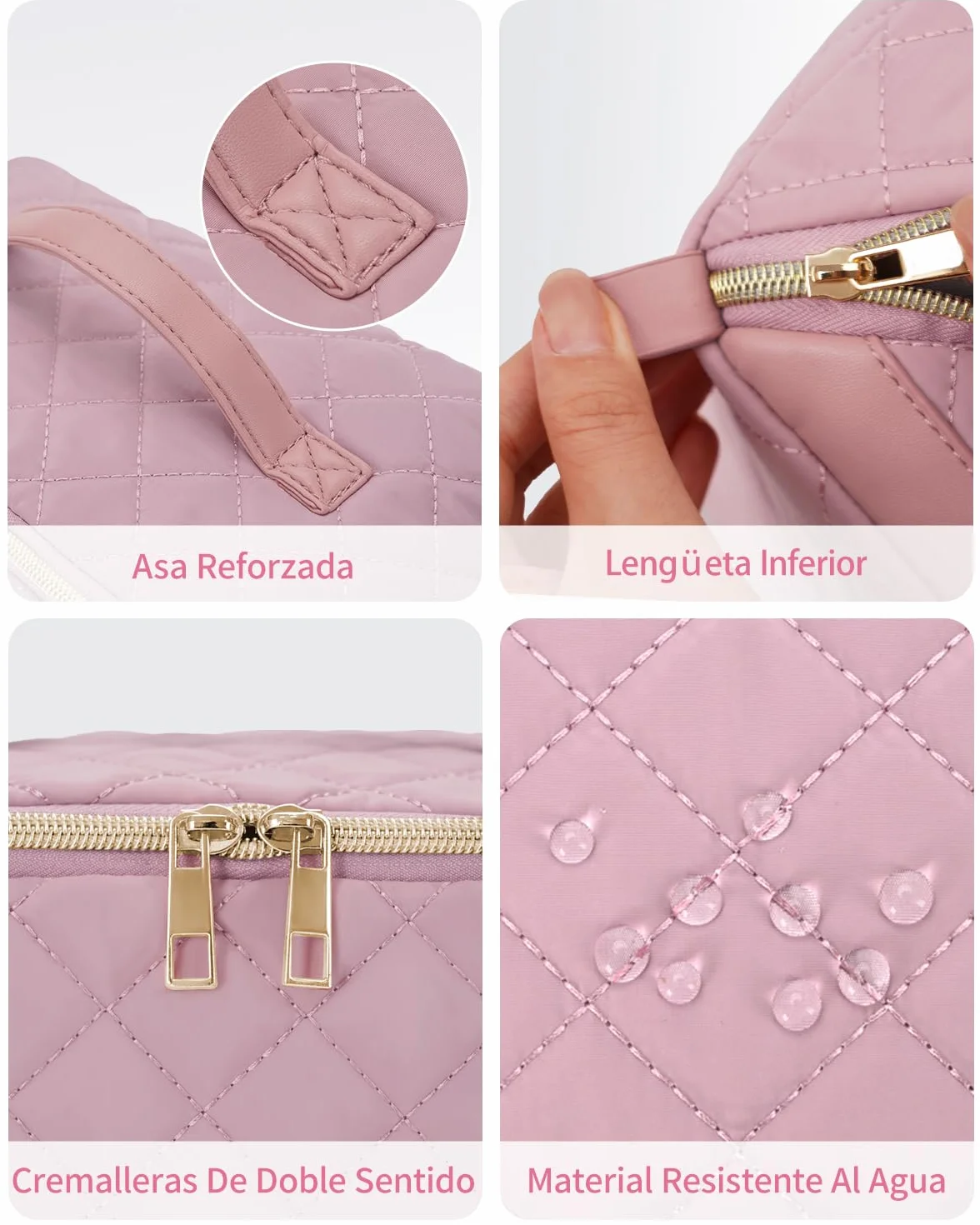 Wandering Nature Neceser Mujer Grande Maquillaje Impermeable – Bolsa de Cosméticos de Viaje con Separador Transparente, Múltiples Compartimentos y Asa – Organizador de Belleza Ideal para Regalar