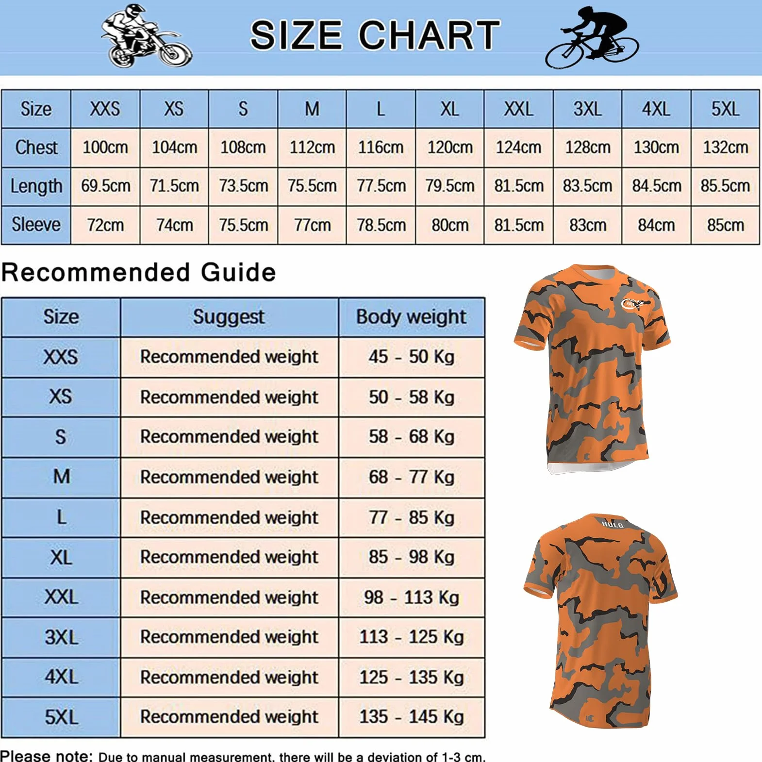 HULG Camisetas de Ciclismo para Hombre, Camiseta Corta de Mountain Bike/MTB