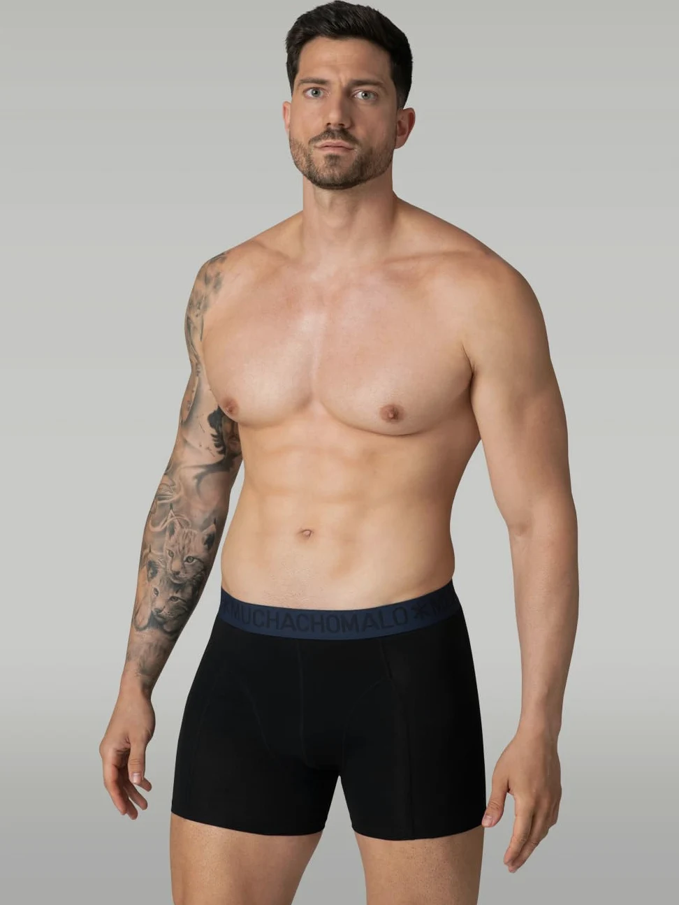Muchachomalo Calzoncillos para Hombre, Ropa Interior Lisa de Algodón para Hombre, Pack de 4 Unidades, Bóxers Lisos de Corte Clásico con Cintura Elástica