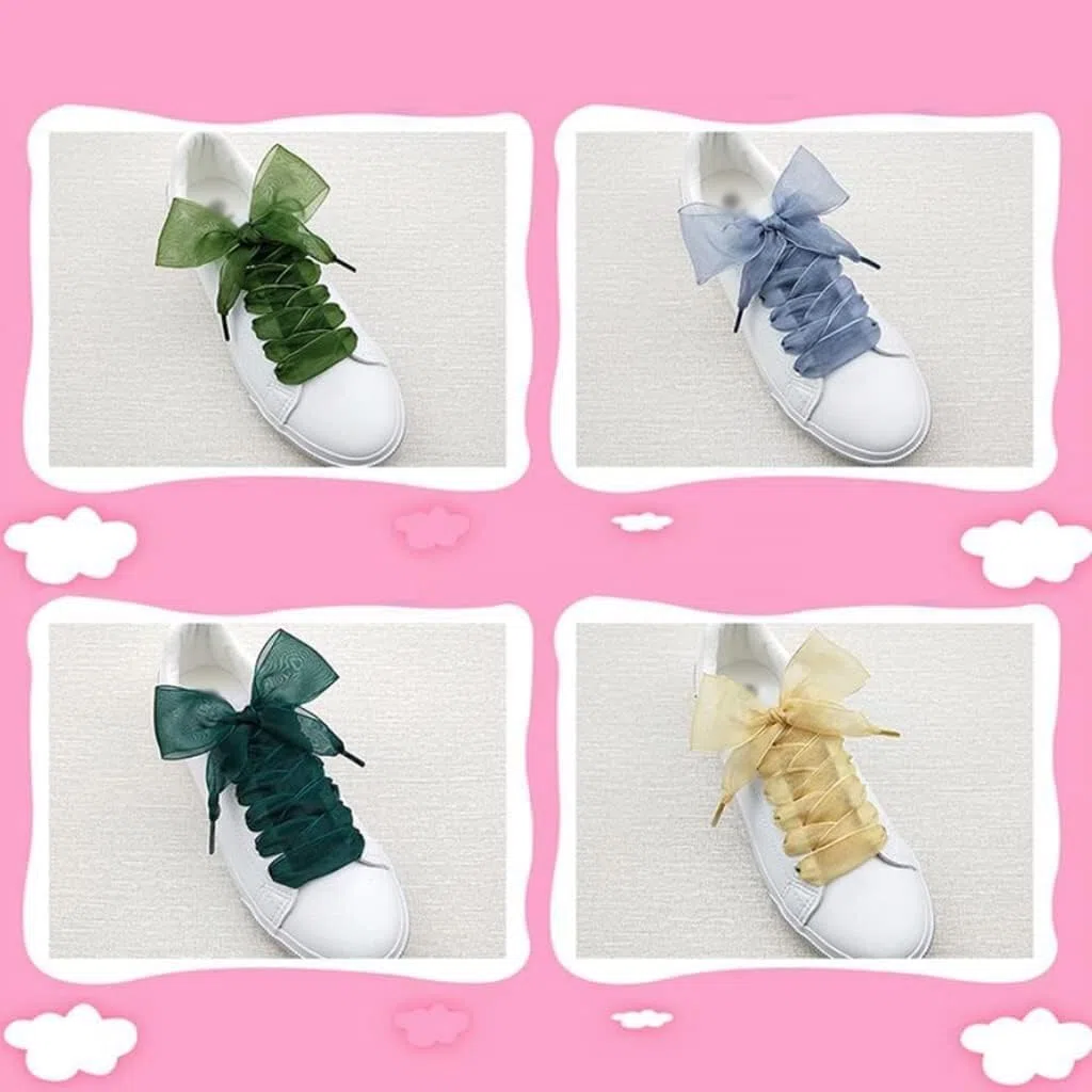cordones elásticos para zapatos Cordones for zapatos, 4 cm de ancho extra, hilo de organza for nieve, translúcido, , adecuado for zapatos blancos pequeños, zapatos casuales, zapatos de cuero, zapatos