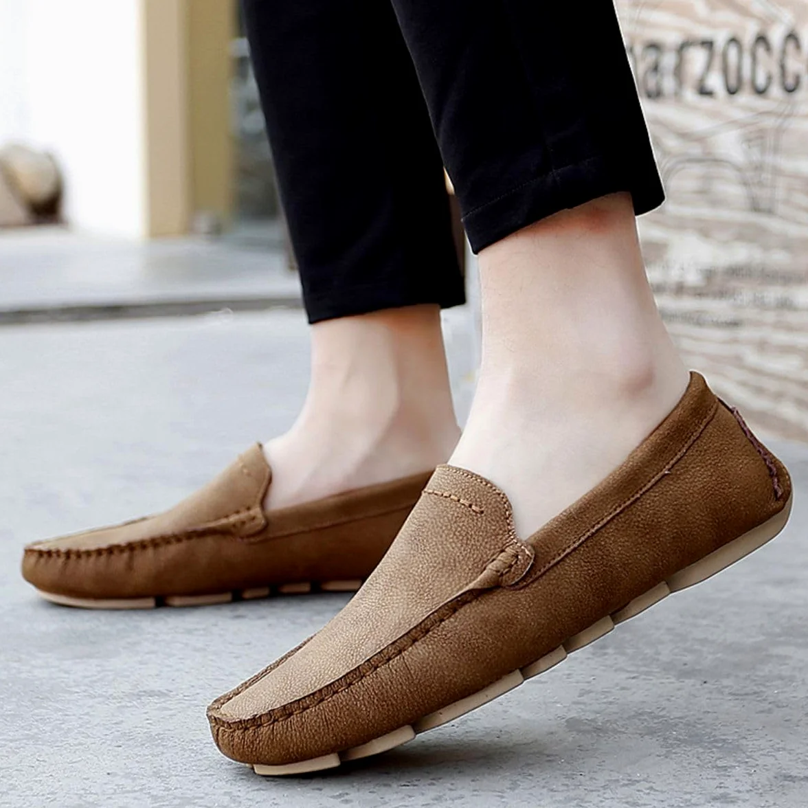 Mocasines para Hombre de Cuero Moda Slip-on Shoes Driver Shoes Casual Flat Shoes 38-49 EU