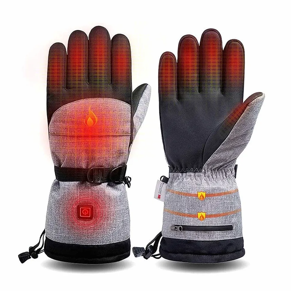 Guantes térmicos Guantes térmicos de Invierno Guantes a Prueba de Viento para Hombres y Mujeres Ciclismo al Aire Libre Motocicleta Camping, 3 Niveles de Control de Temperatura