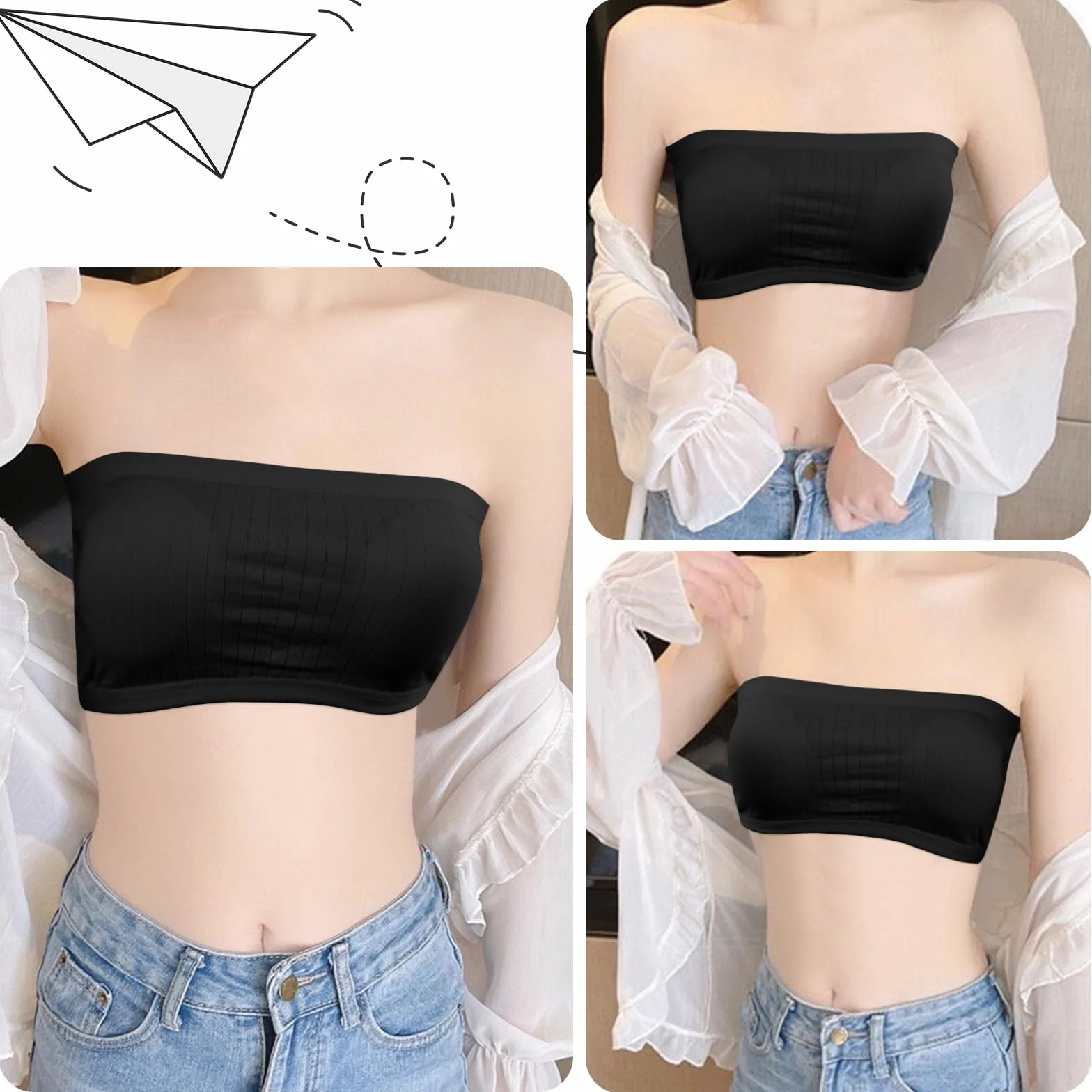 Amexo 5 Piezas Sujetador para Niñas Brasieres de Entrenamiento Transpirable sin Costuras con Almohadillas Extraíbles para Adolescentes 13-18 Años