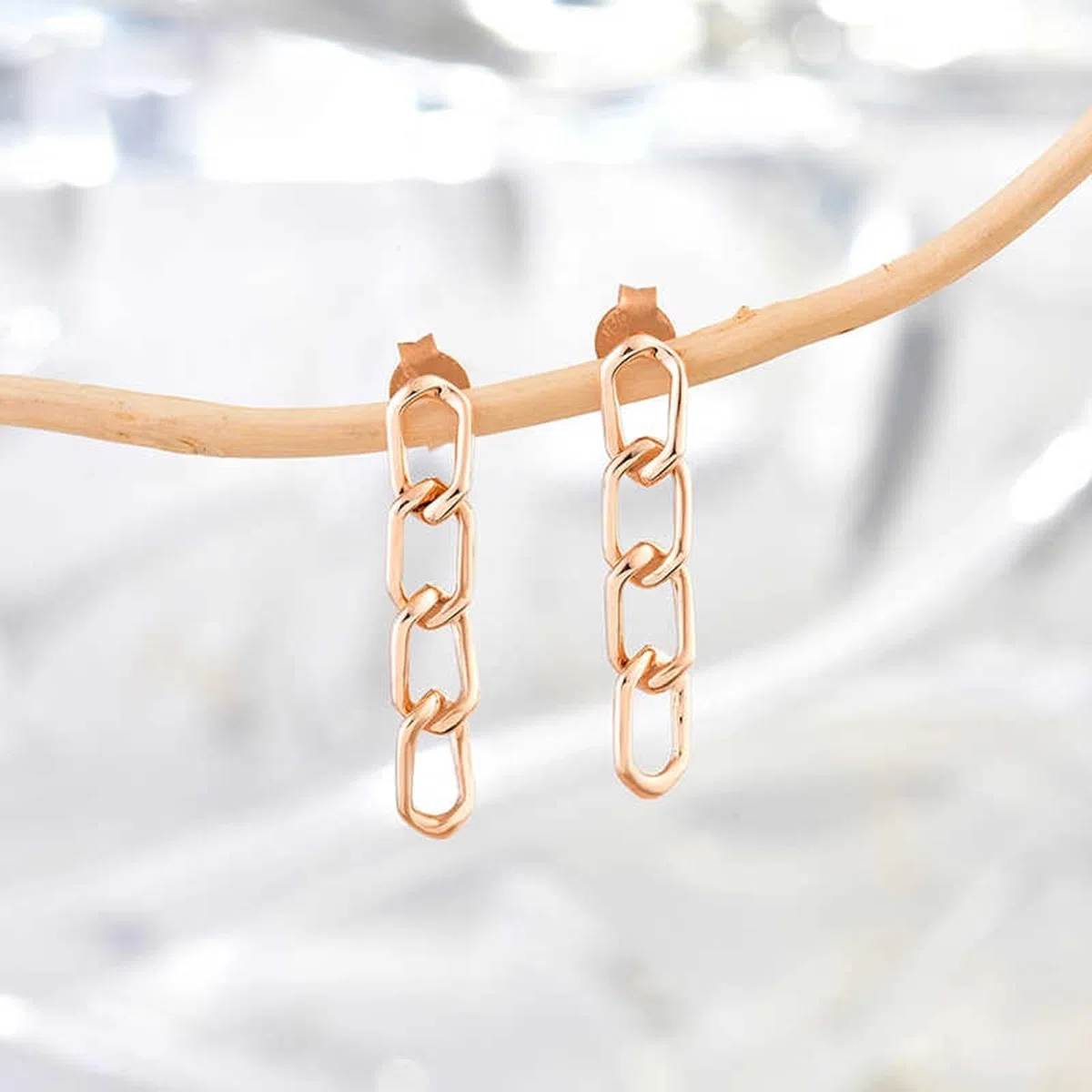 Pendientes colgantes de oro rosa de 9 quilates, 14 quilates y 18 quilates, para mujer, oro auténtico