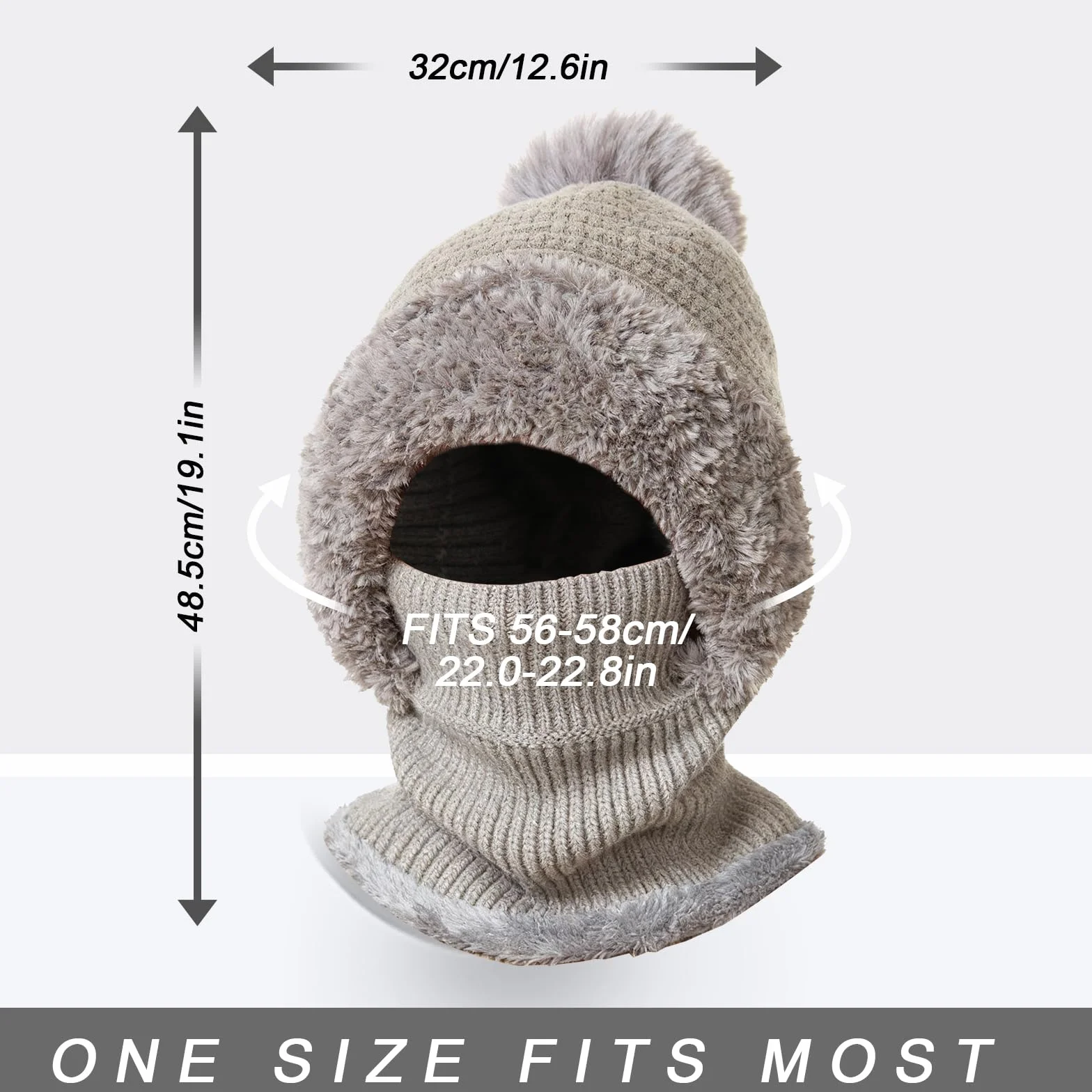 TAGVO Pasamontañas Termico para Mujer, Pasamontañas Invierno Capucha Polar Balaclava de Esquí Multifuncional para Clima Frío Esquí al Aire Libre