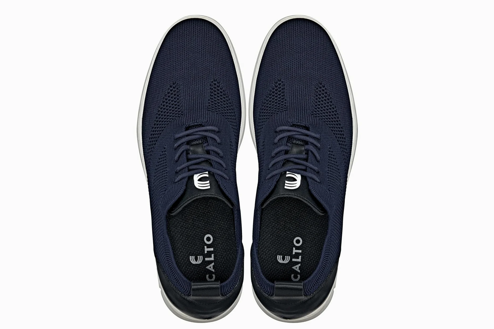 CALTO Zapatos de elevación invisibles para hombre con aumento de altura, ultraligeros, con cordones, de punto, deportivos, 6,1 cm más altos