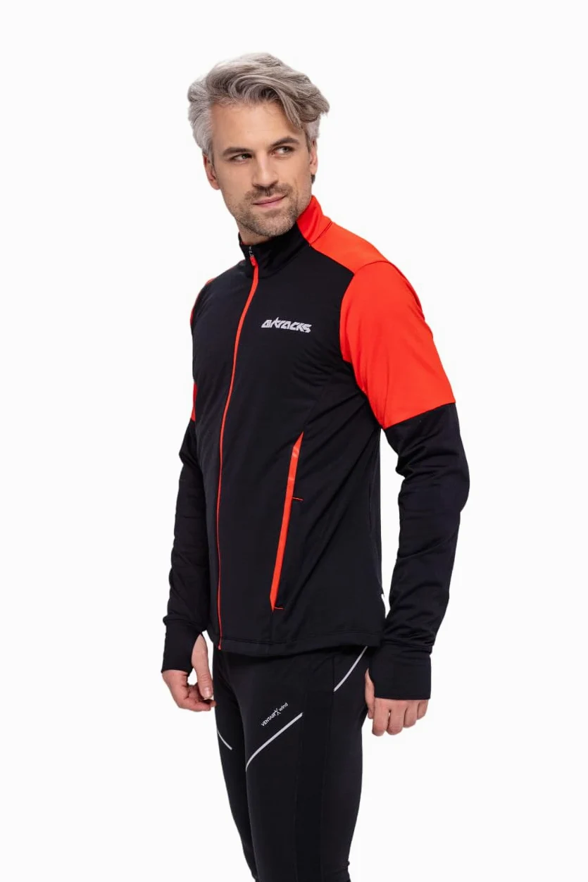 Airtracks Camiseta de manga larga para hombre de invierno, manga larga, térmica, de forro polar, resistente al viento, transpirable, reflectante, cremallera completa