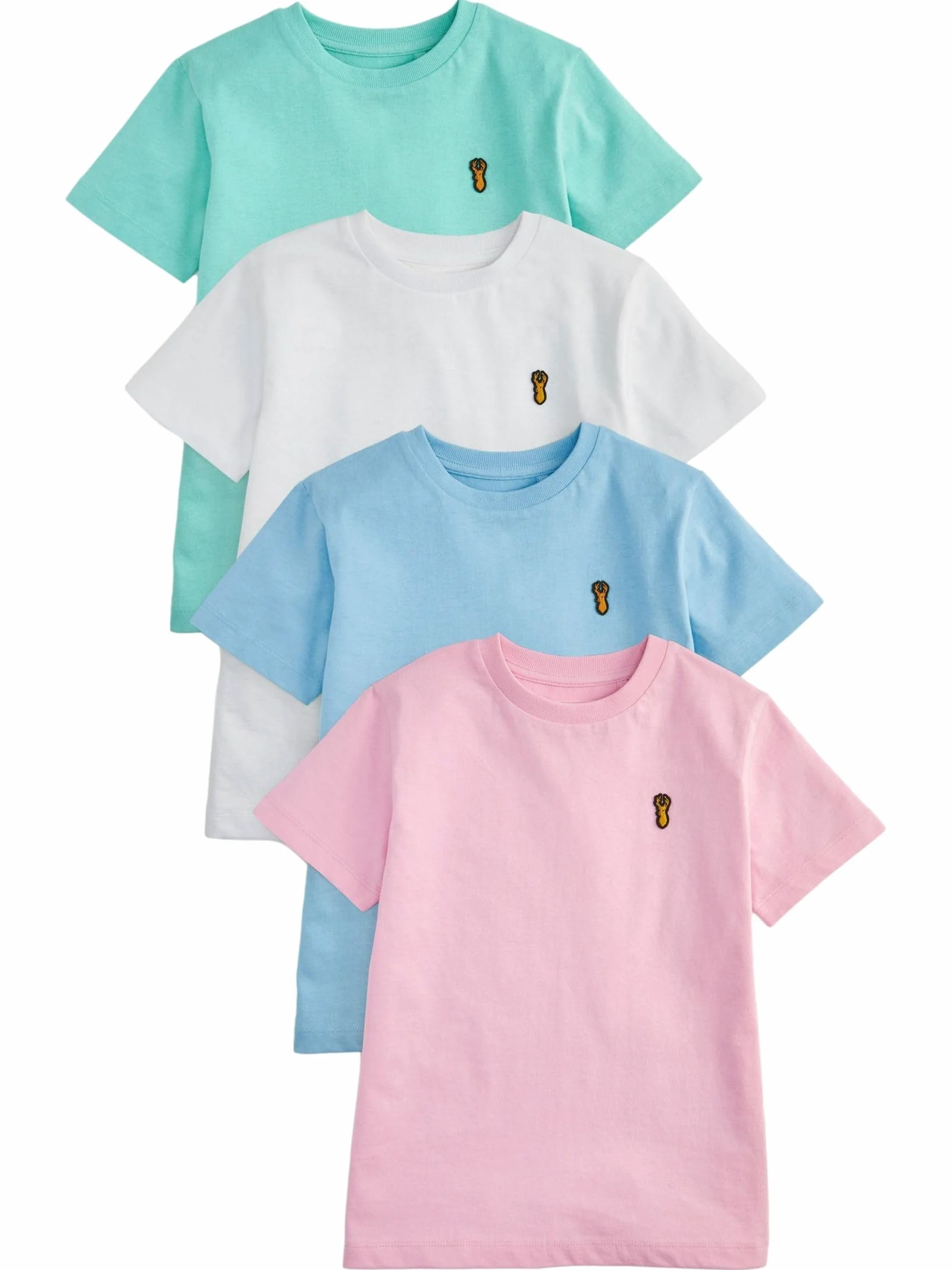 NEXT Niños Pack de 4 Camisetas de Manga Corta con Bordado de Ciervo