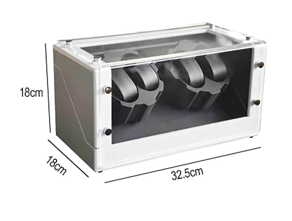 PAHION Enrollador Automático para Relojes para 4 Relojes con Motor Silencioso Acrílico Superresistente Caja Expositora con Enrollador para Reloj De Pulsera Estuche Giratorio con Enrollador para Reloj