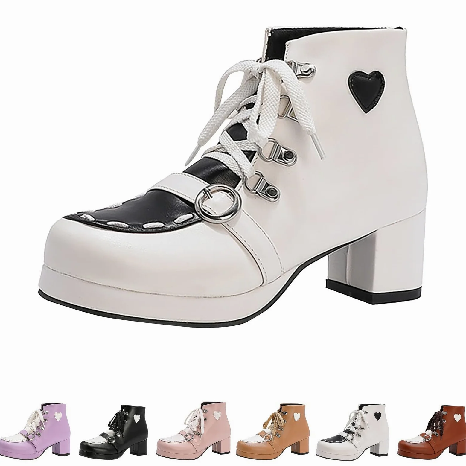 Genérico Botines Mujer Vestir con Cordones Plataforma Botas Punta Redonda Elegantes Zapatos Suaves Cómodas Caminar Bota Informales Antideslizantes Botin para Otoño Invierno Días Fríos y Uso Diario