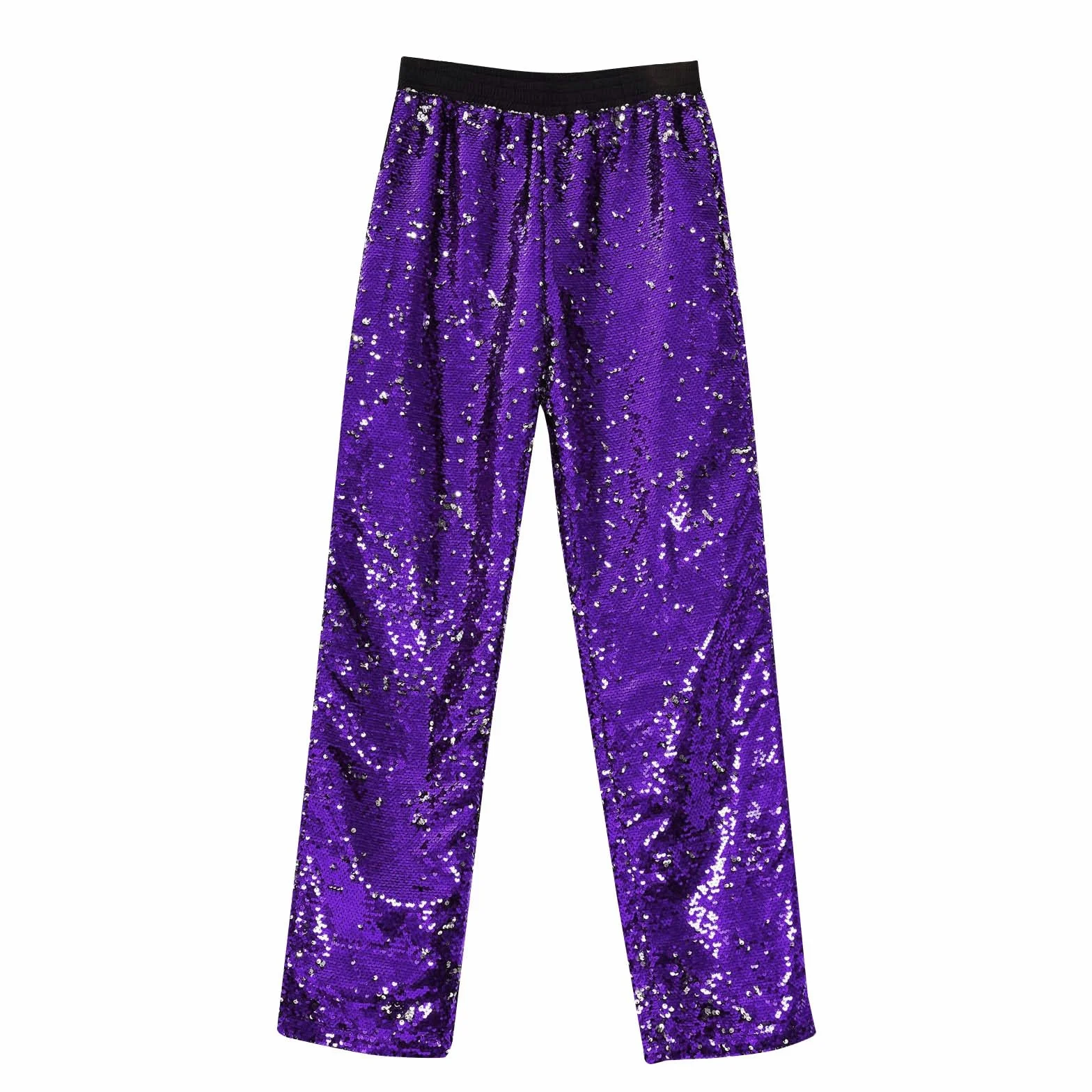 Pantalones de chándal para hombre, para carnaval, especiales, brillantes, informales, con pierna ancha, para festival, moda, comercio exterior, holgados, cómodos, morado, XL