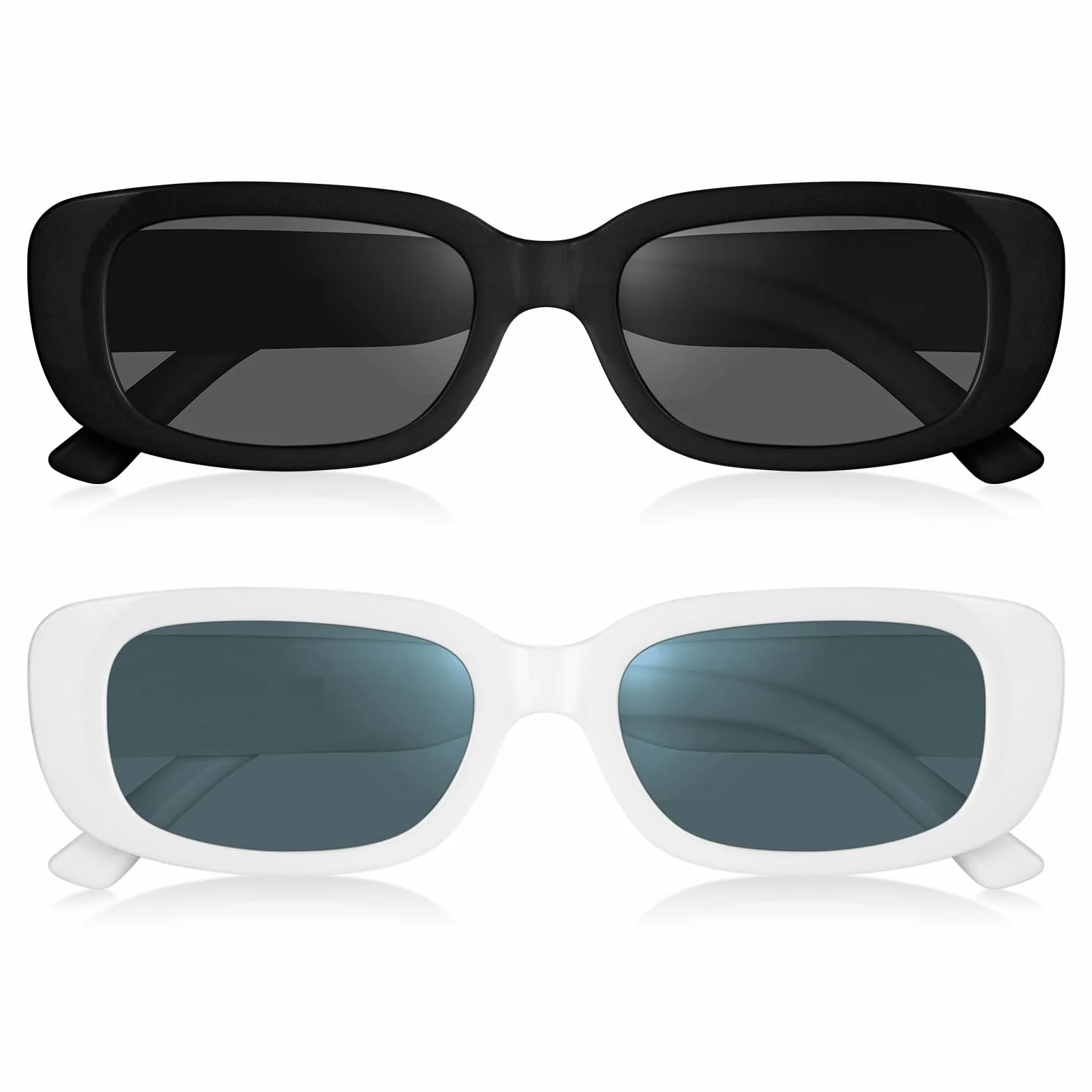 Ainiv Gafas de Sol Rectangulares 2 Piezas Protección UV400
