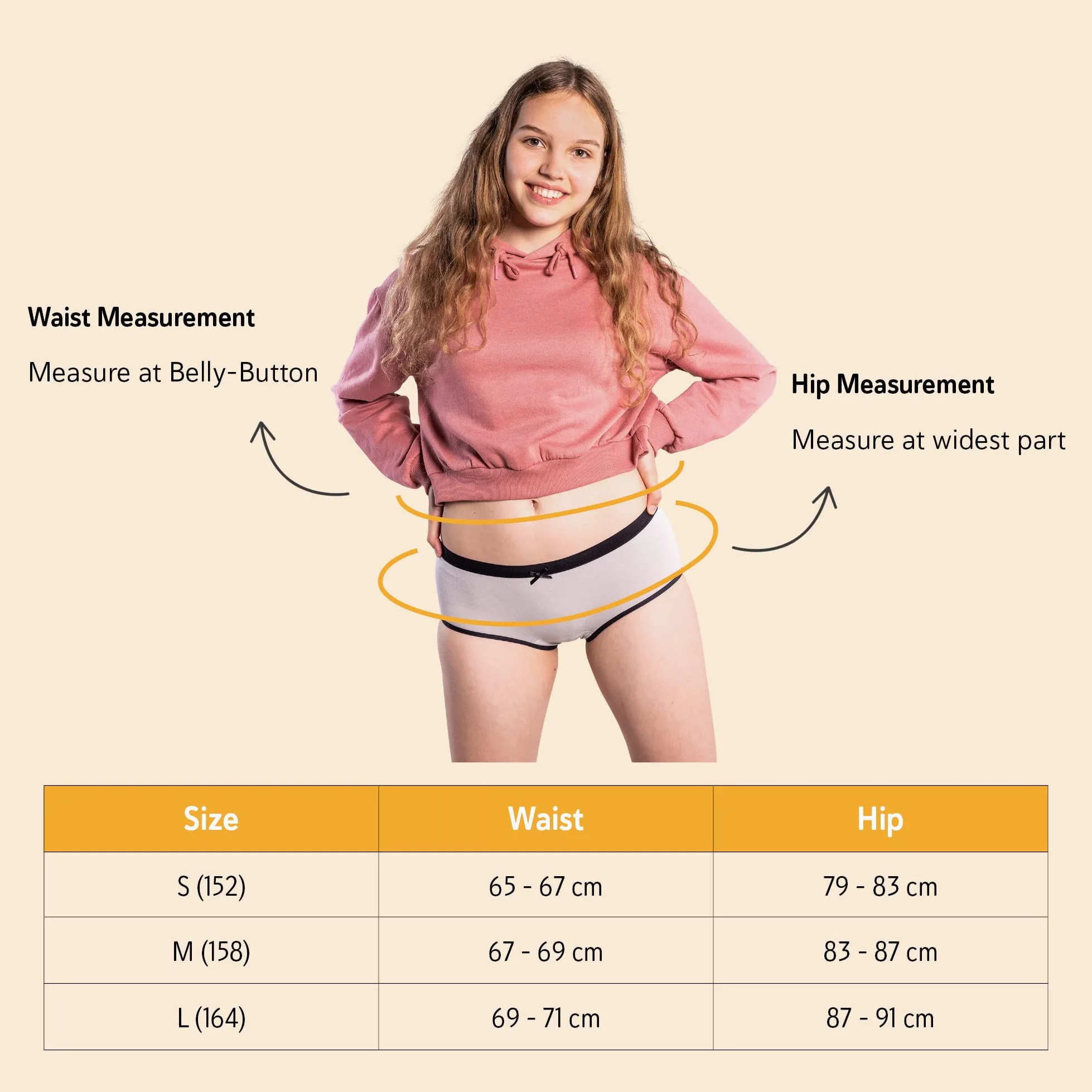 Selenacare Ropa interior menstrual para adolescentes (pack de 5) – Ropa interior menstrual para adolescentes, lavable, 100% vegana, sostenible, absorción de 20 ml