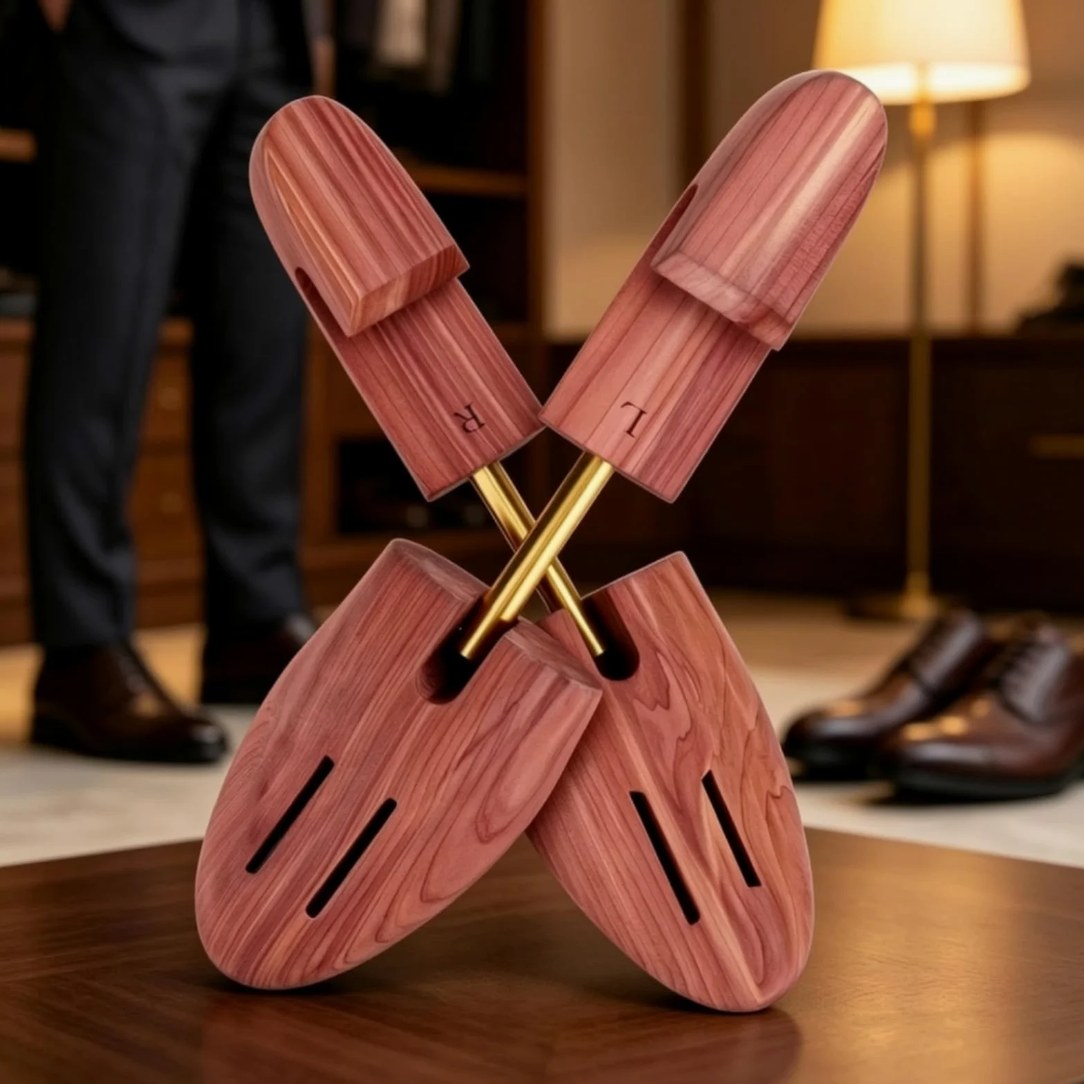 rockible para Zapatos Ajustable de Cedro con Zapatos Ensanchador Mantenedor Control de Olor y Secado entre Usos Ranuras en la Puntera Adecuado para Equipaje