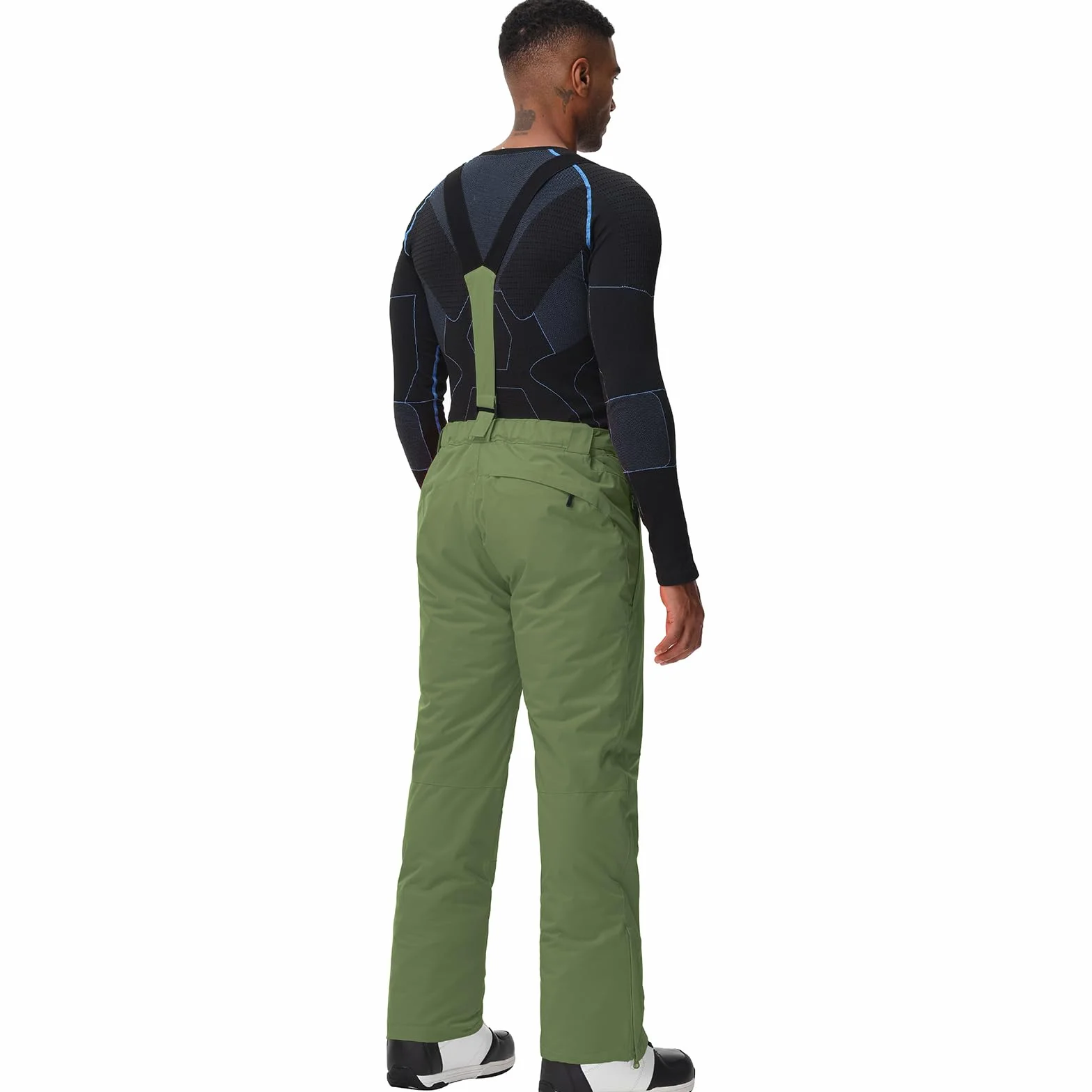 ALSOGO Pantalones de esquí hombre impermeables cortavientos con tirantes desmontables