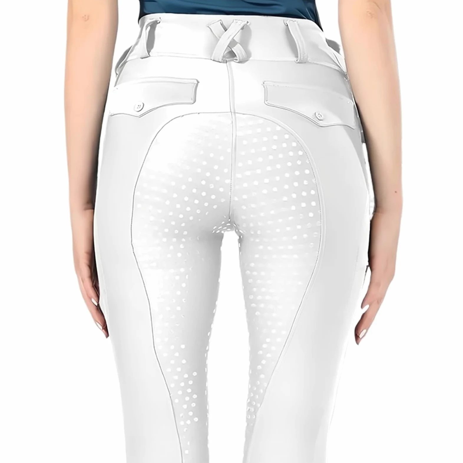 Pantalones de equitación for mujer, calzas ecuestres con asiento completo silicona, mallas deportivas competición Para Montar(Pink,S)