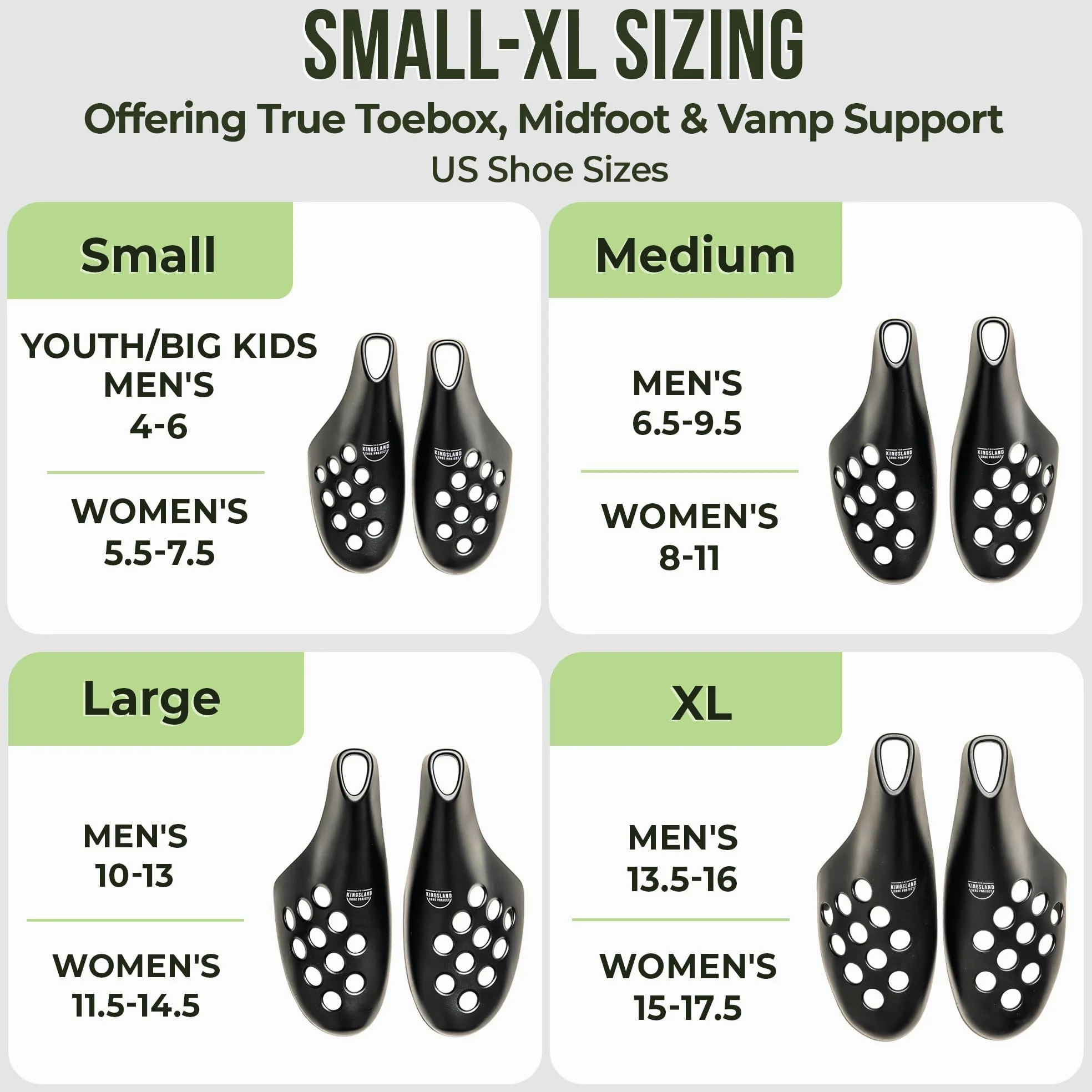The Kingsland Shoe Project Hormas para Zapatos Hombre/Mujer – Fresh Flow Hormas de Plástico de Viaje para Zapatillas y Botas - Pack de 10 Grandes