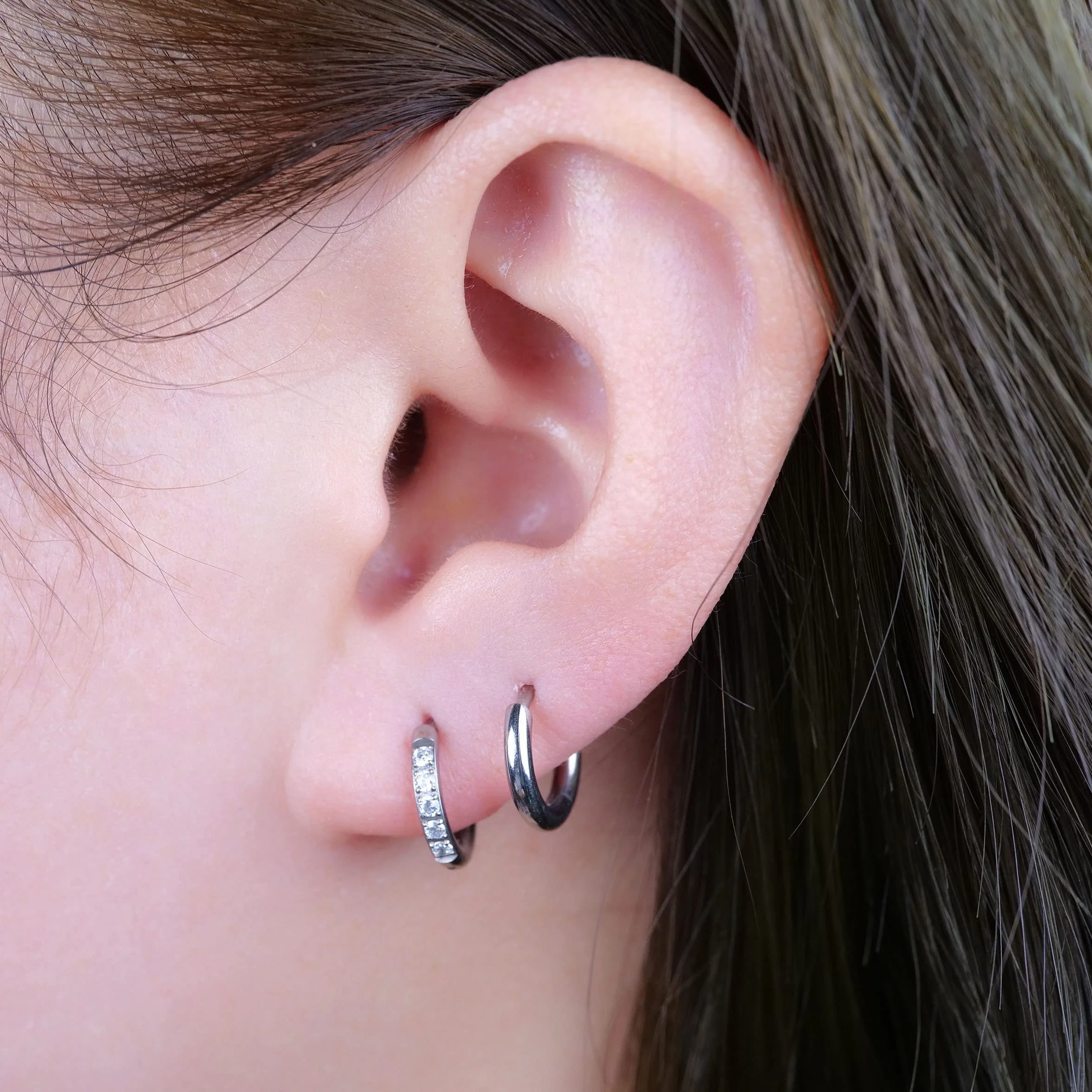 Pendientes de Aro Titanio Hipoalergenicos 8-14mm 20G Ligero Limerencia