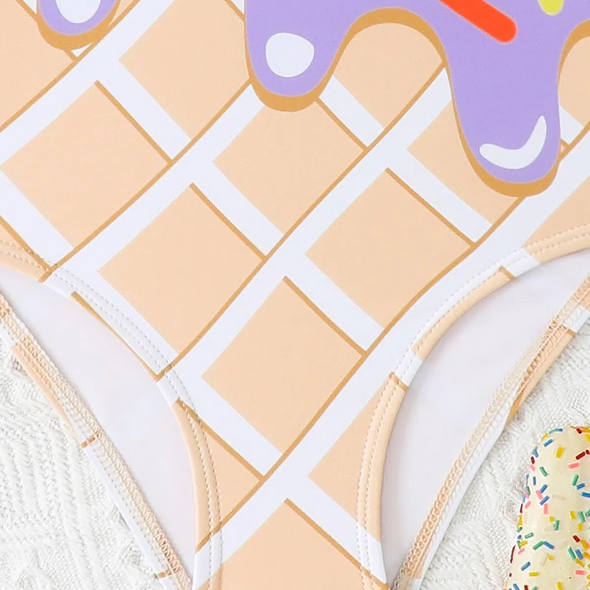 Generisch Bañador para niña Sunny con bonito estampado de flores, ideal para niños pequeños, niños y adolescentes, perfecto para la playa y la piscina en verano.
