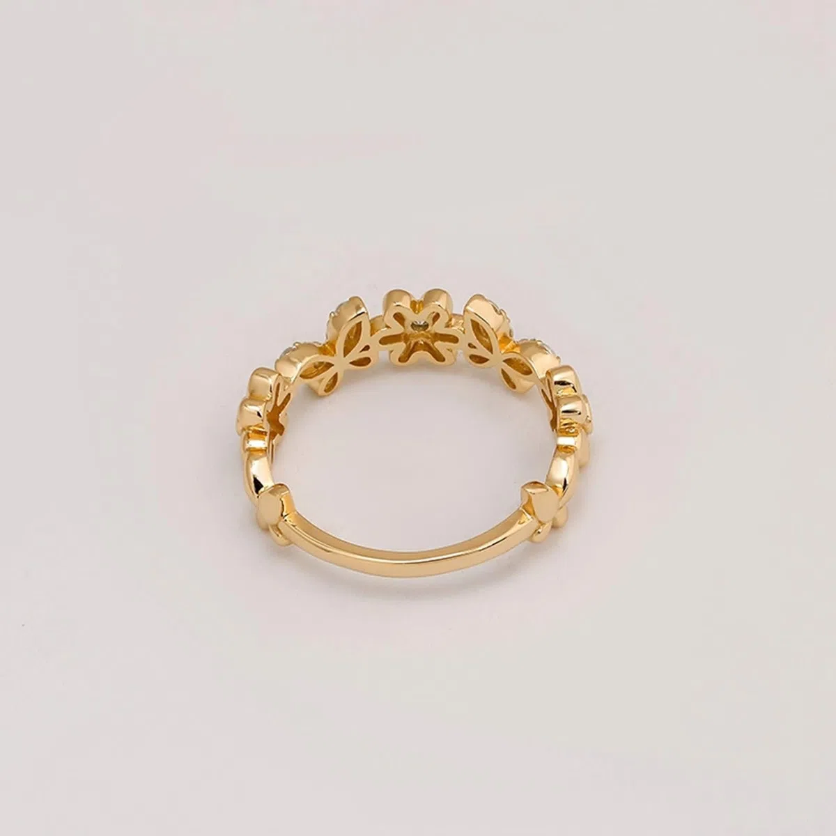 Anillos de pareja de oro 9 K/14 K/18 K auténtico con moissanita, forma de mariposa